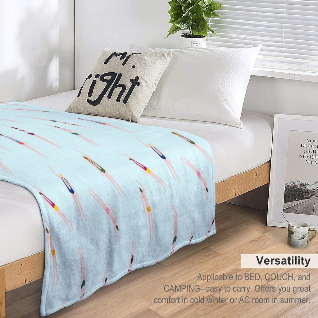 Swimmers in The Pool Sustainable Throw Blanket