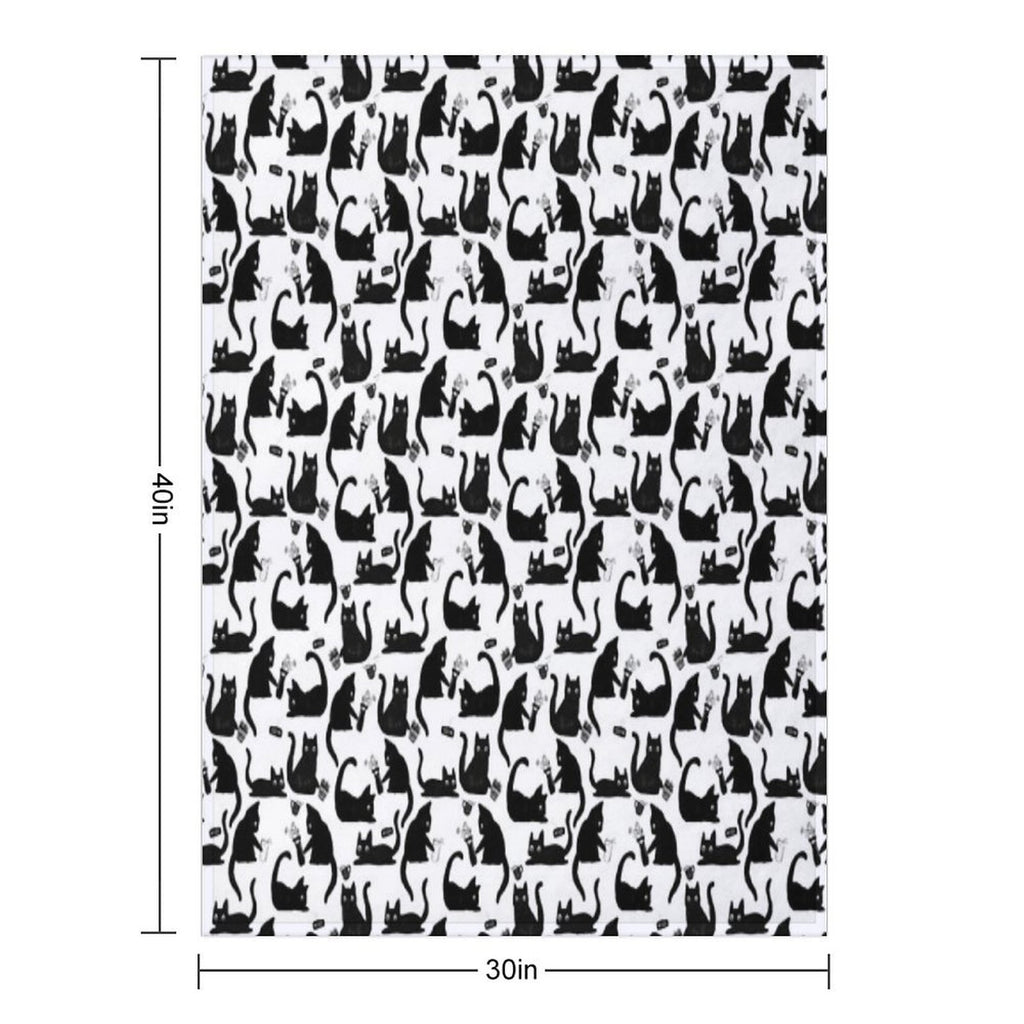 Bad Cats Knocking Stuff Over Sustainable Throw Blanket