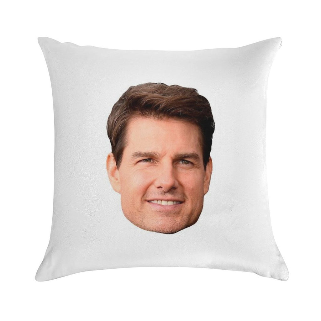 Tom Cruise Face Cutout Soft Skin-Friendly Throw Pillow