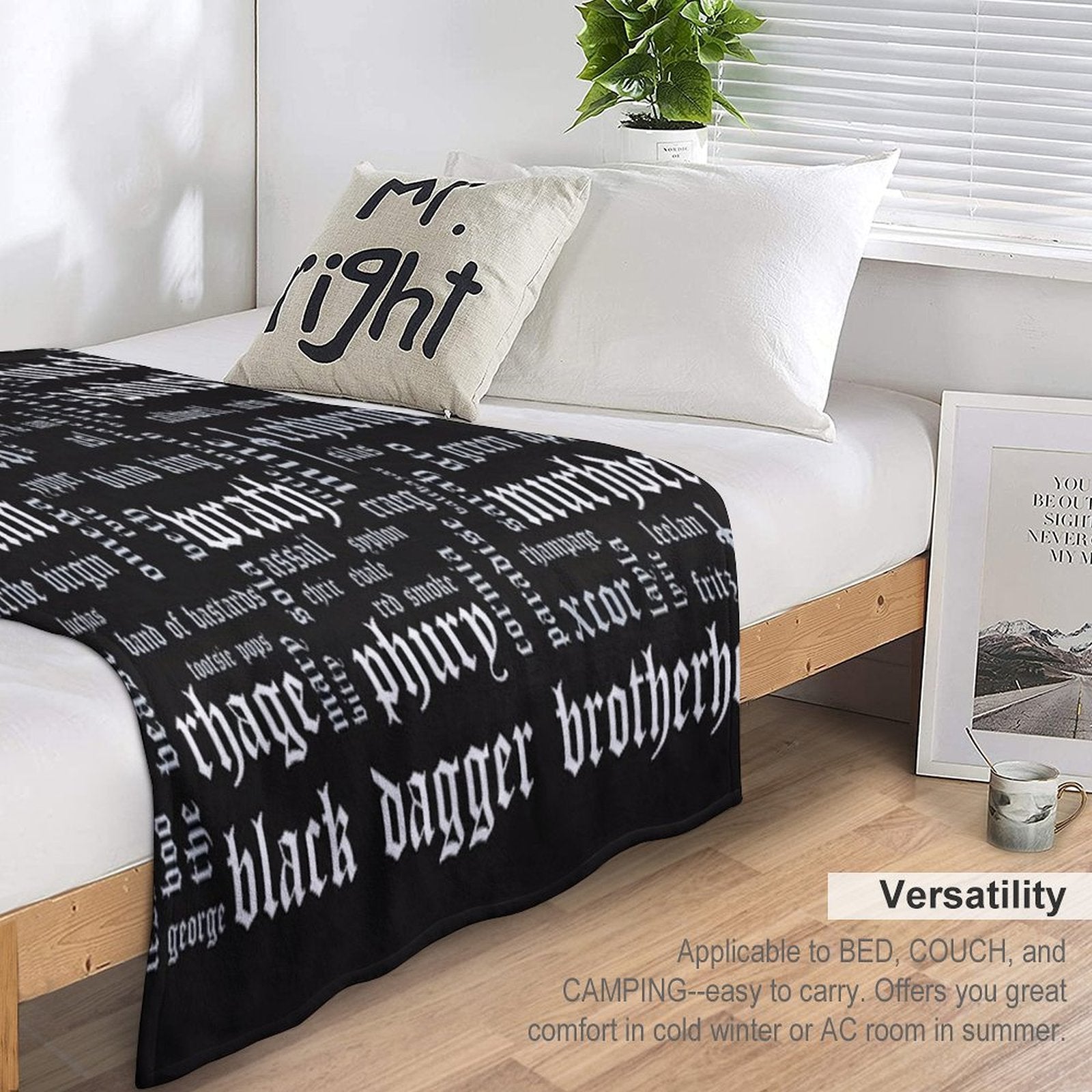 Black Dagger Brotherhood Word Cloud - Landscape All-season Throw Blanket