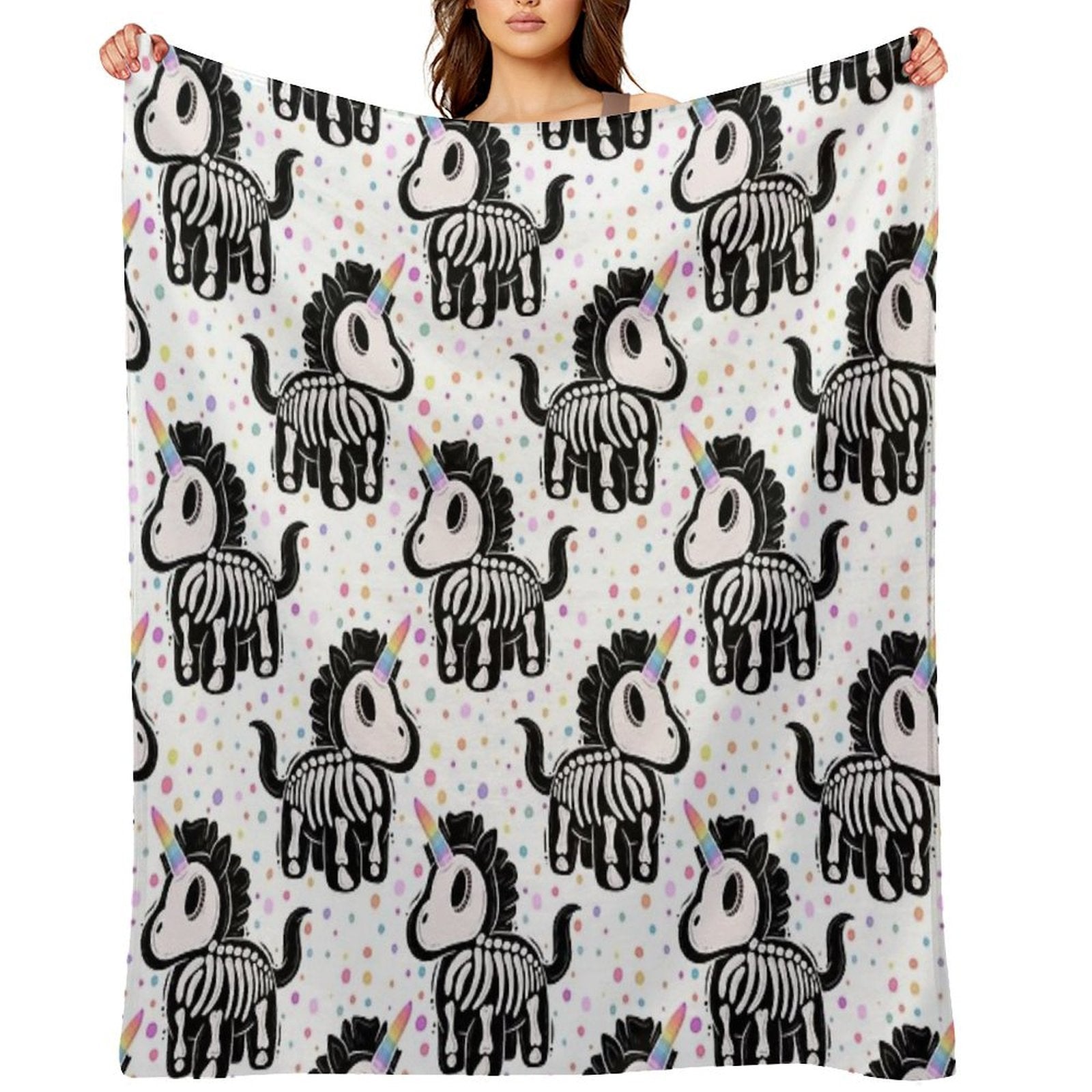 Unicorn Skeleton Multi-functional Throw Blanket