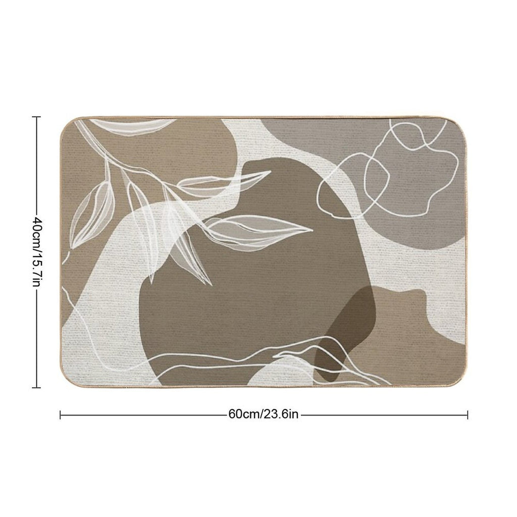 Leafy Lane in Neutral 1  Dirt-Trapping Bath Mat