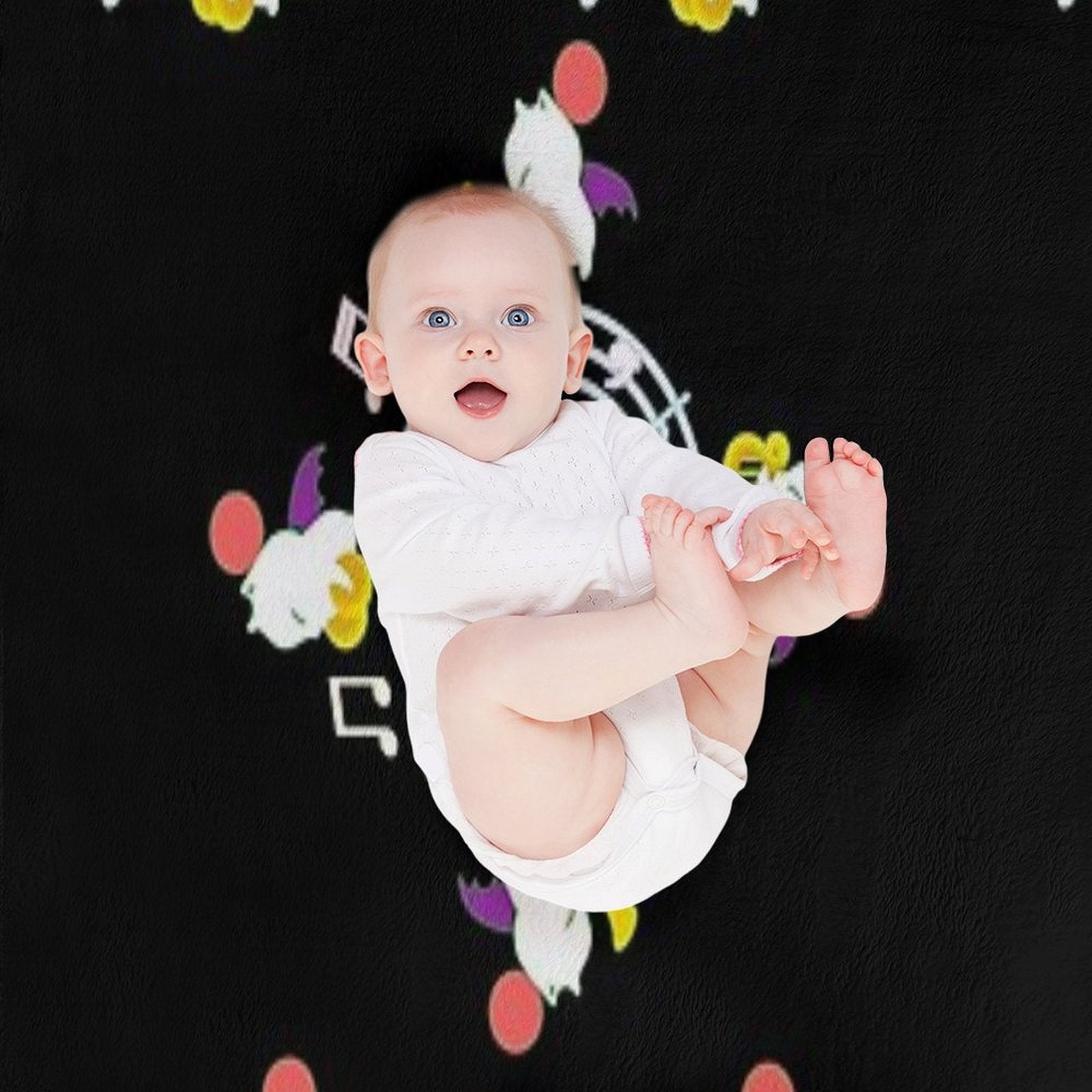 Music Moogle (Black&Green) Machine-washable Throw Blanket