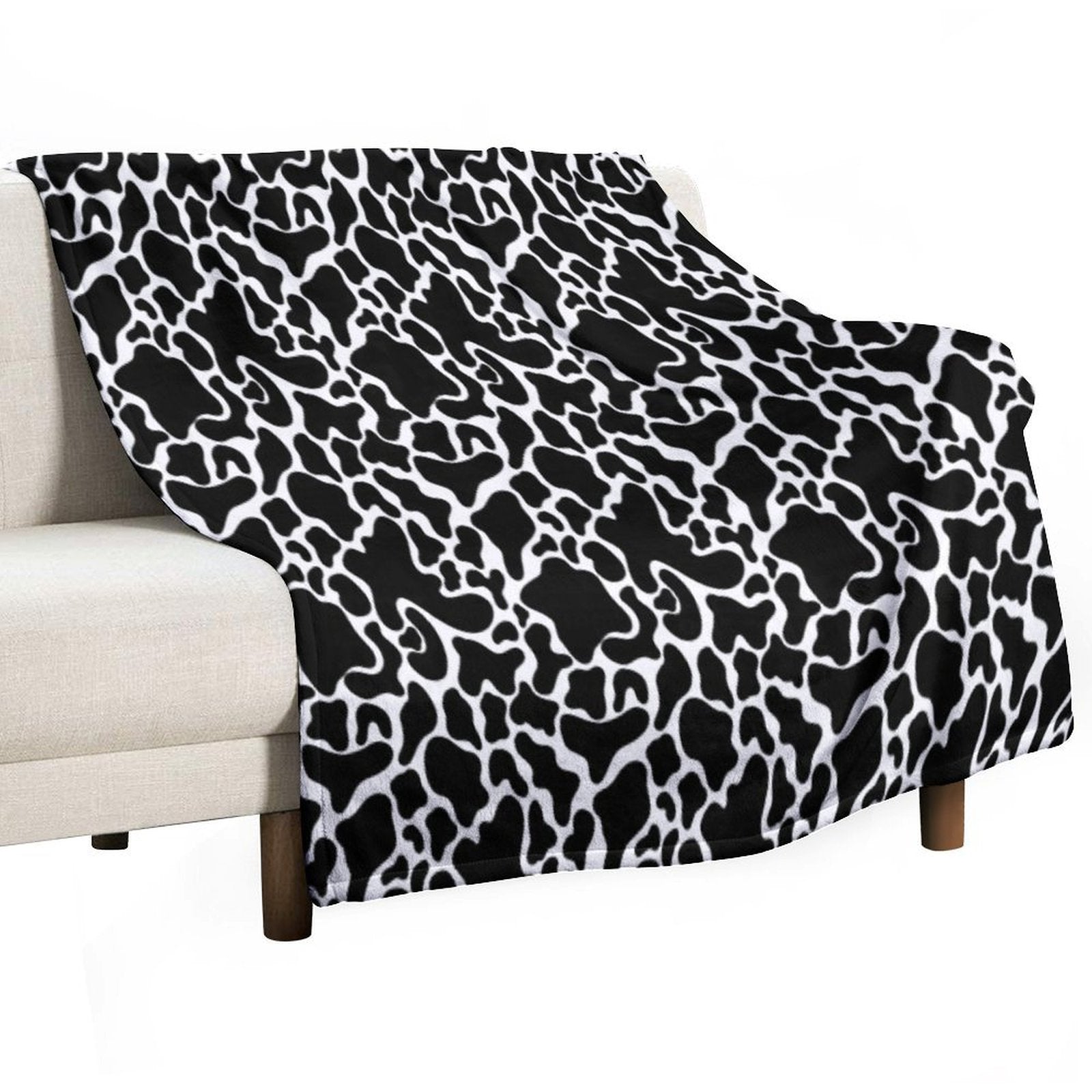 Cow Print Repeating Pattern Shrink-resistant Throw Blanket