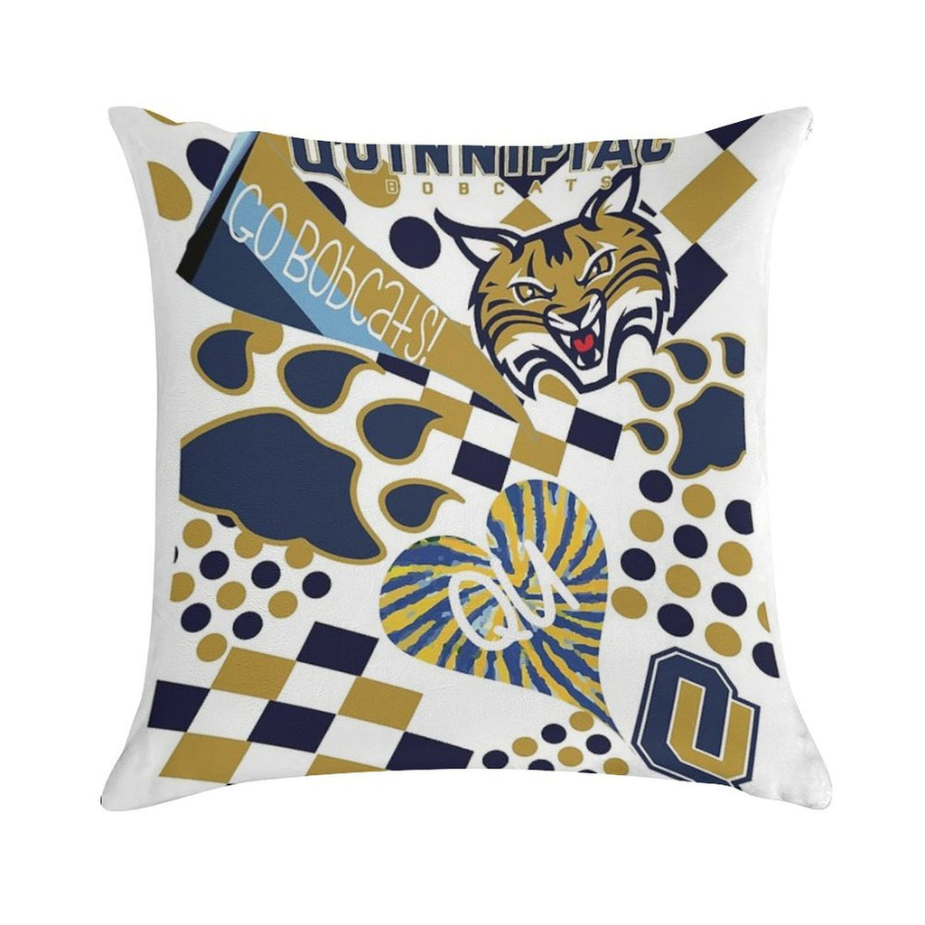 Quinnipiac University Collage Soft Reinforced Edging Throw Pillow