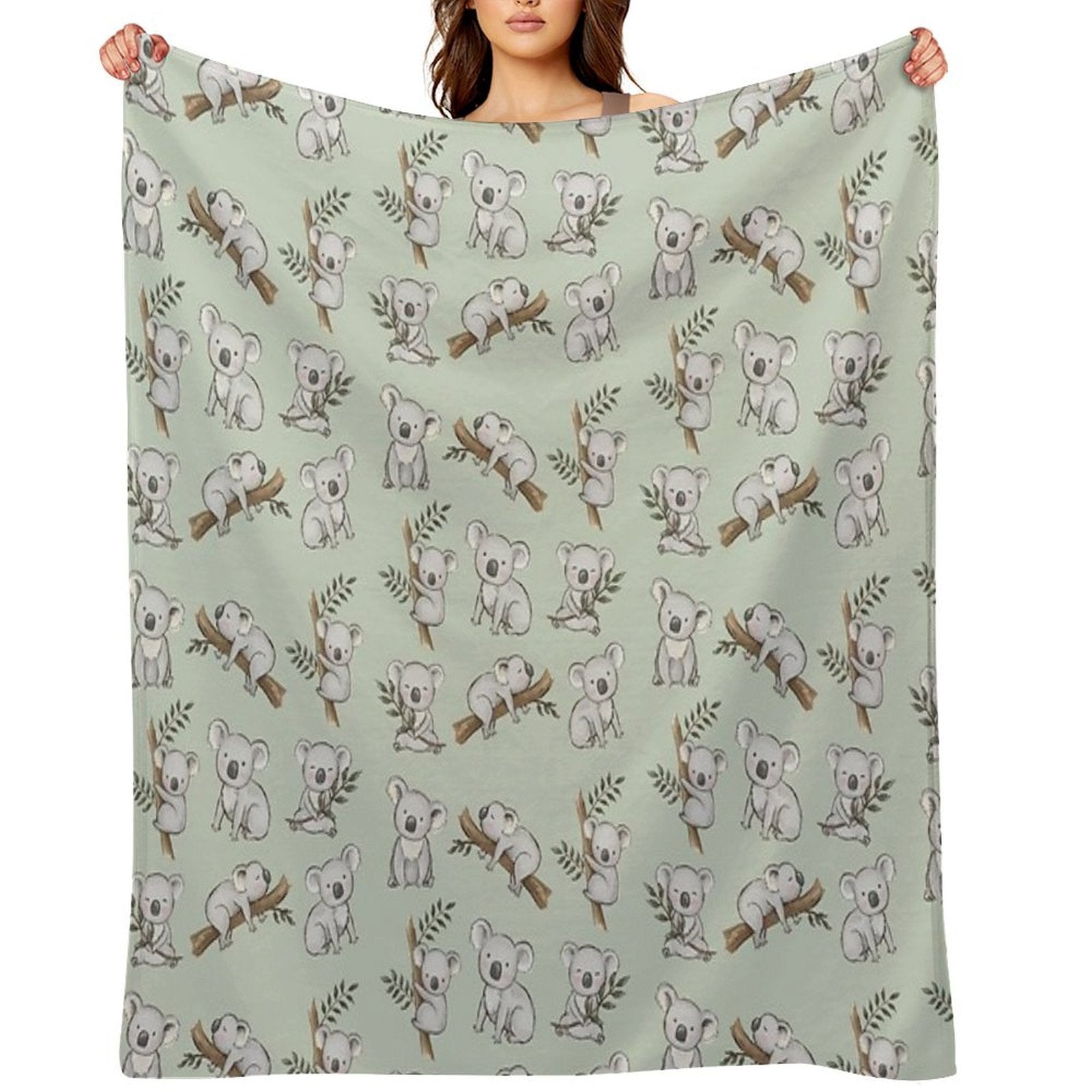 Aussie Animals Cute Koalas Set Shrink-resistant Throw Blanket