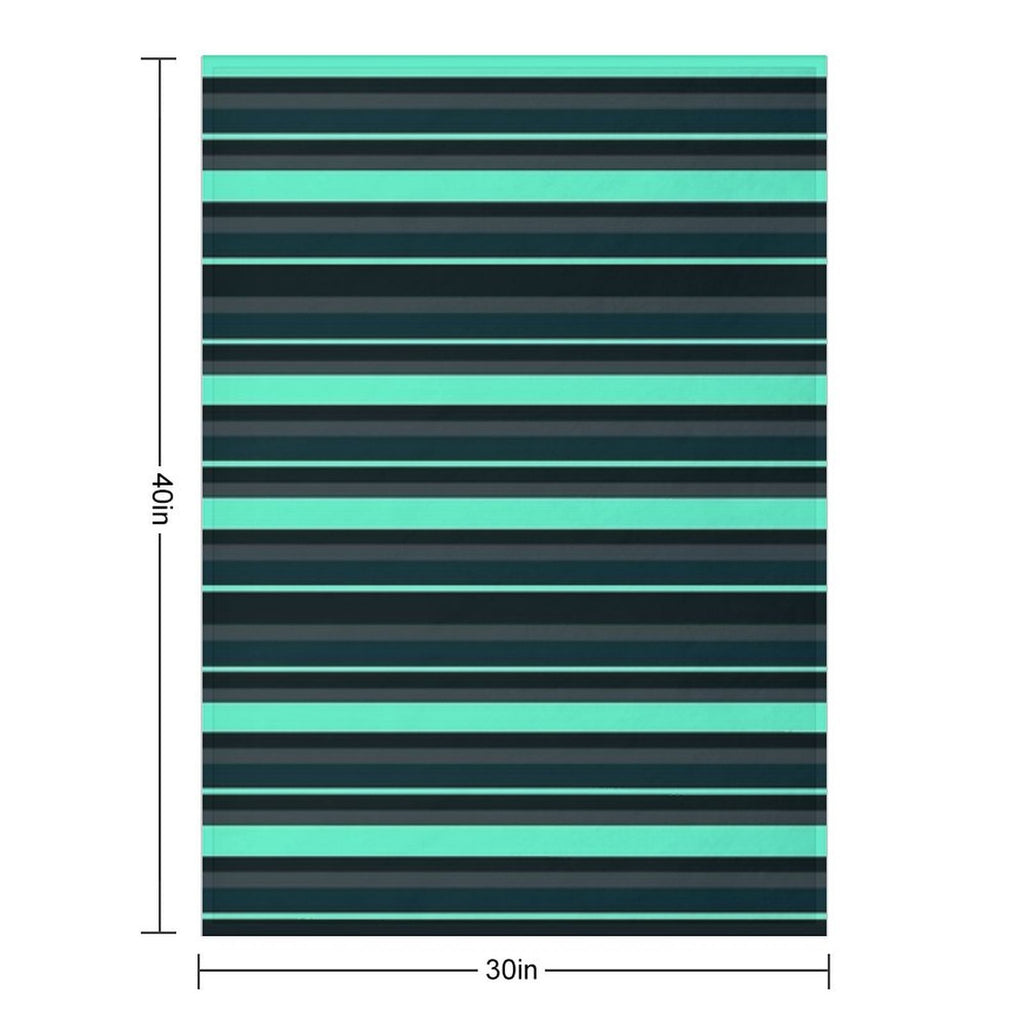 Teal Stripes Multi-functional Throw Blanket