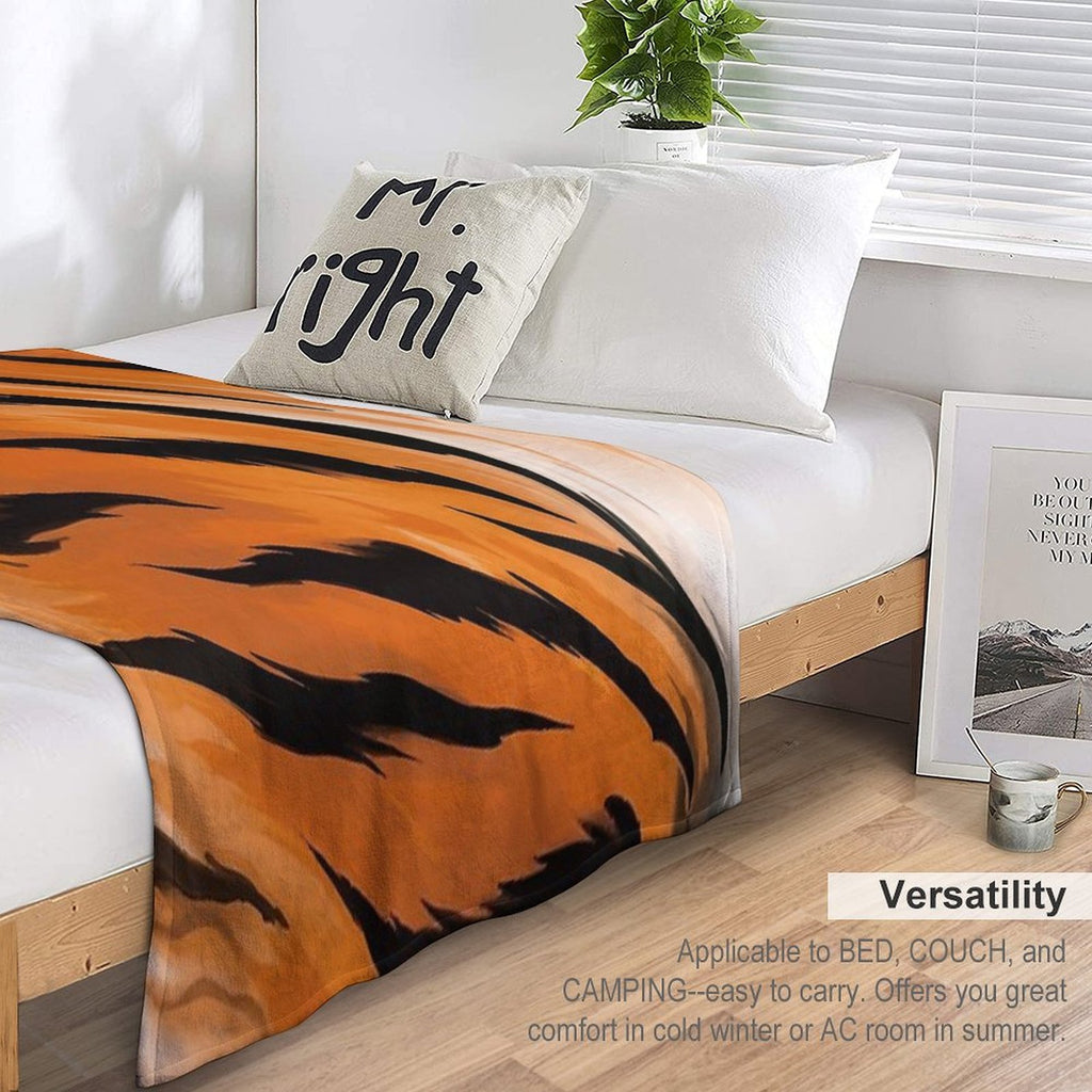 Tiger Pattern Shrink-resistant Throw Blanket
