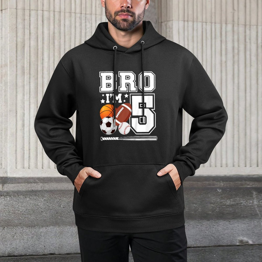 Kids 5th Sports Birthday Party 5 Year Old Boy Birthday Sports Layering Staple Hoodie
