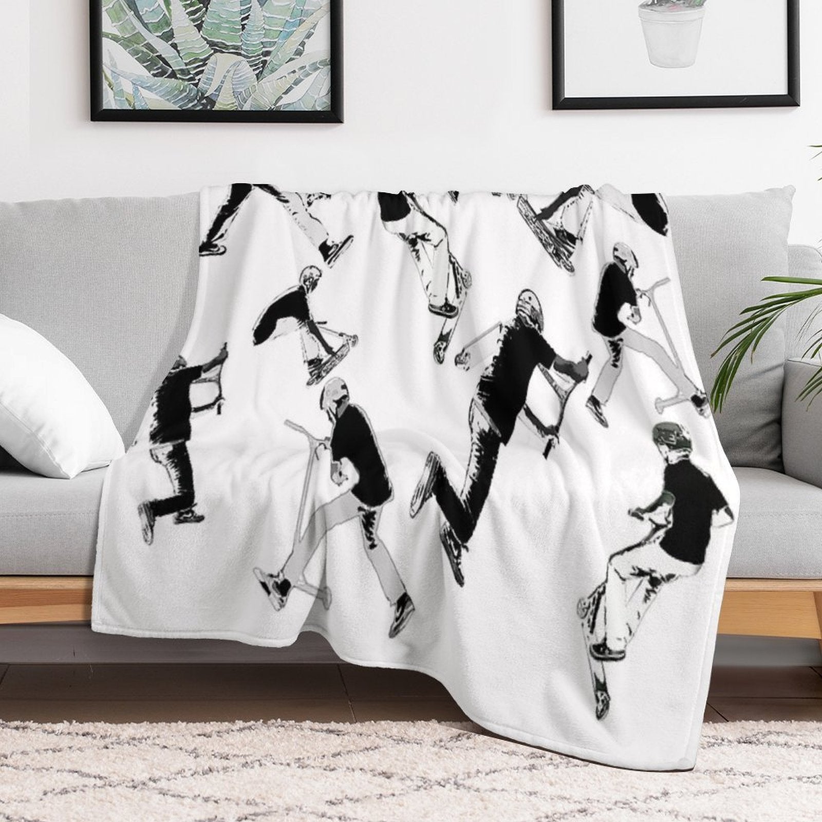 Airtime!- Stunt Scooter Fun Eco-conscious Throw Blanket