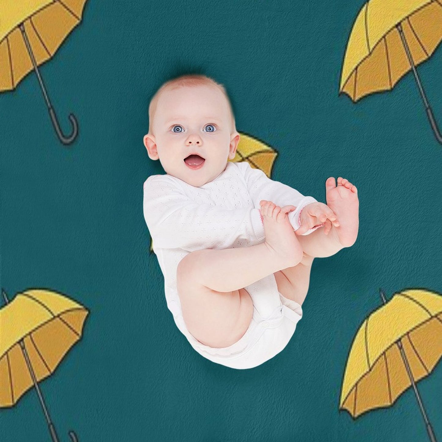 Yellow Umbrella Comfort Throw Blanket