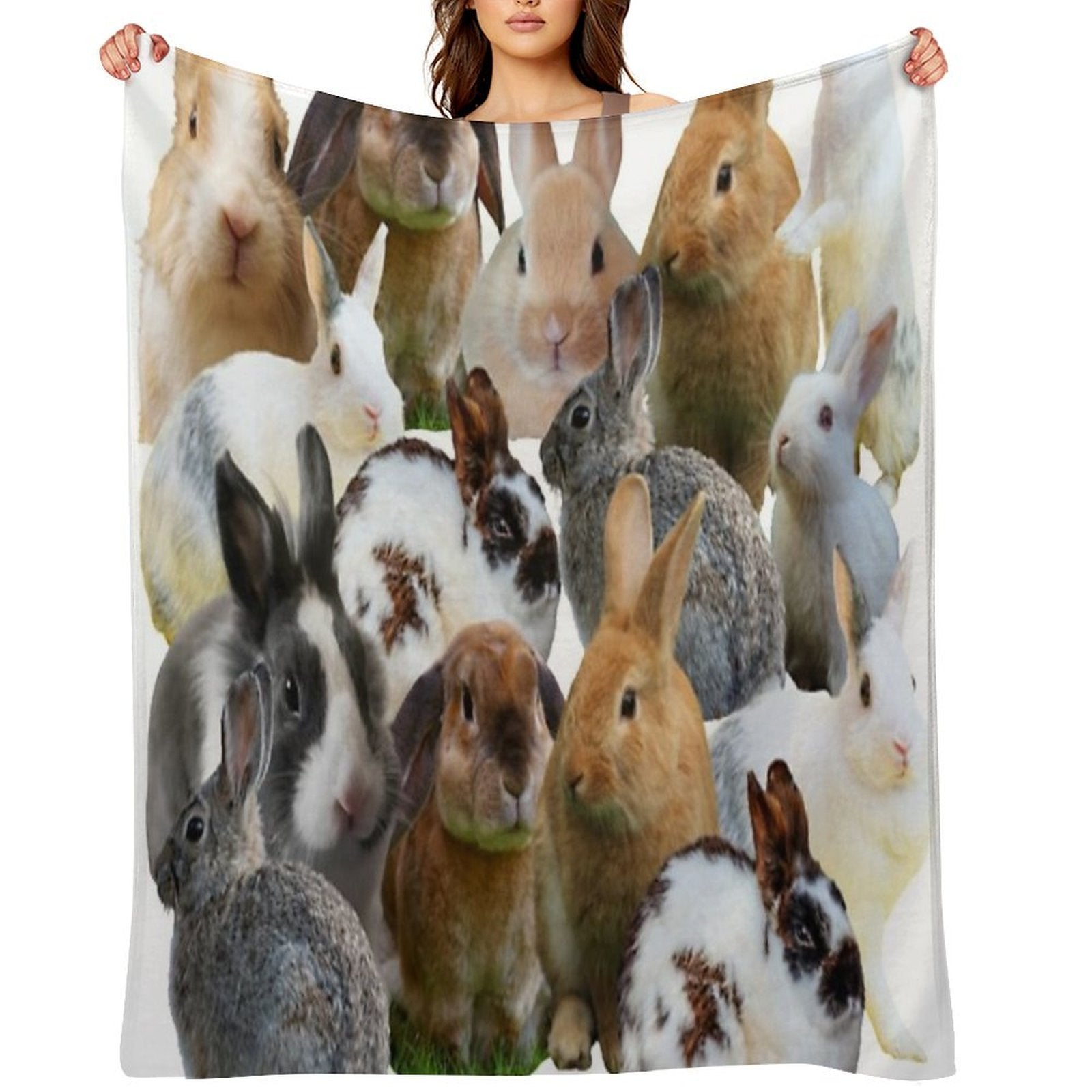 Cute Rabbitsbunnies Wrinkle-free Throw Blanket