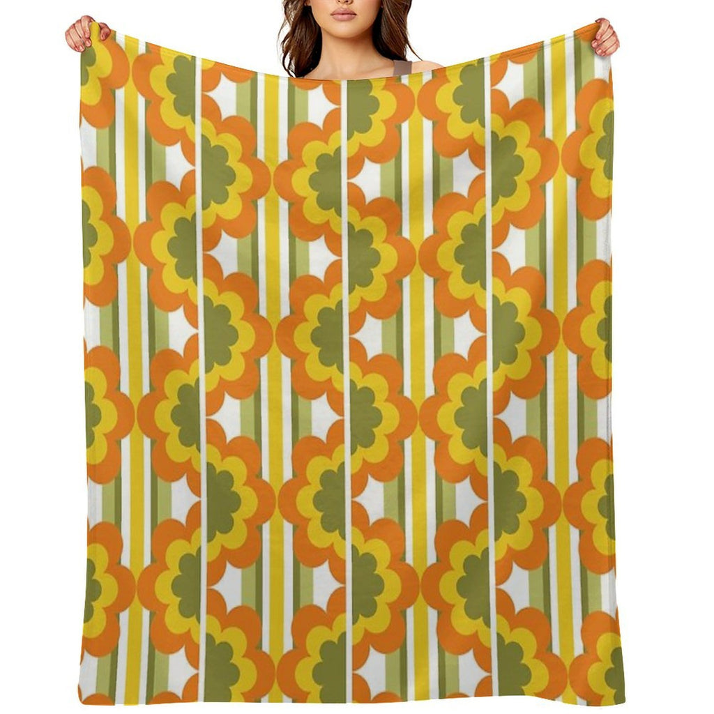 1970's Pattern  Retro 70s Vintage Seventies Style Velvety-soft Throw Blanket