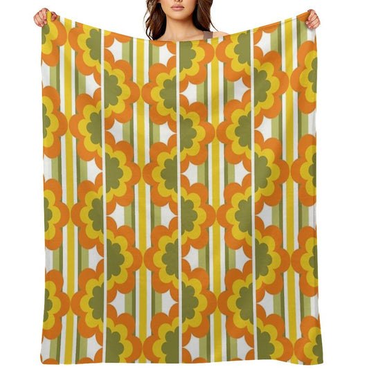 1970's Pattern  Retro 70s Vintage Seventies Style Velvety-soft Throw Blanket