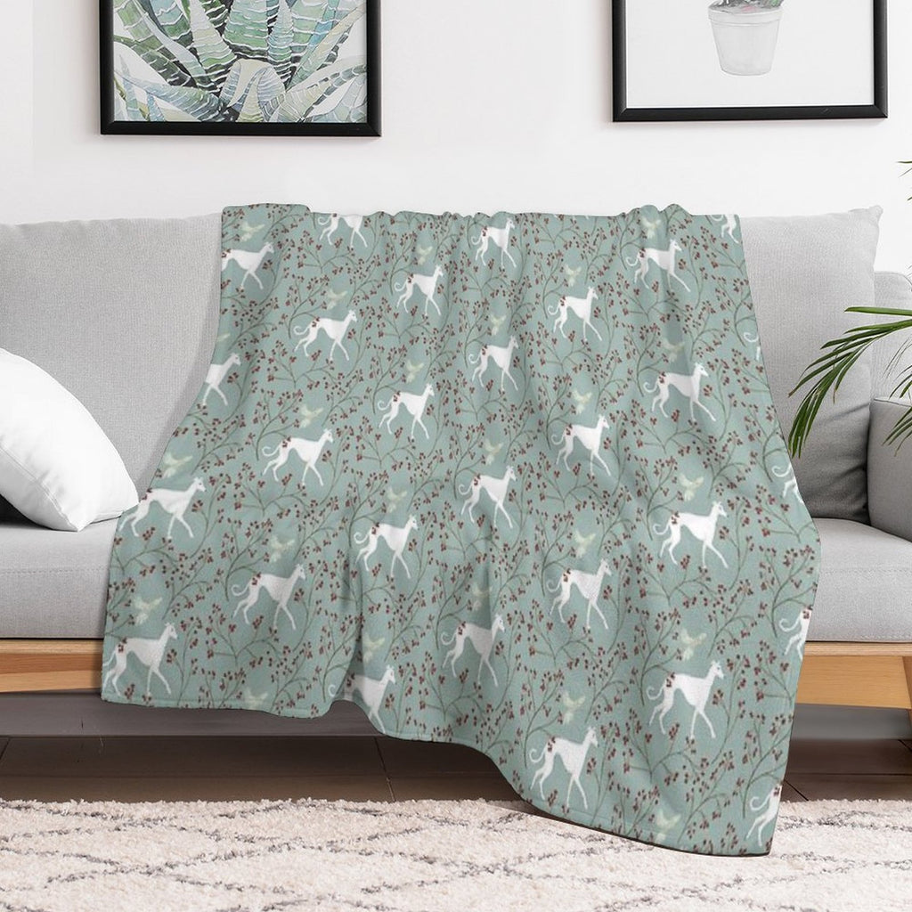 A Greyhound And His Bird Friend Machine-washable Throw Blanket