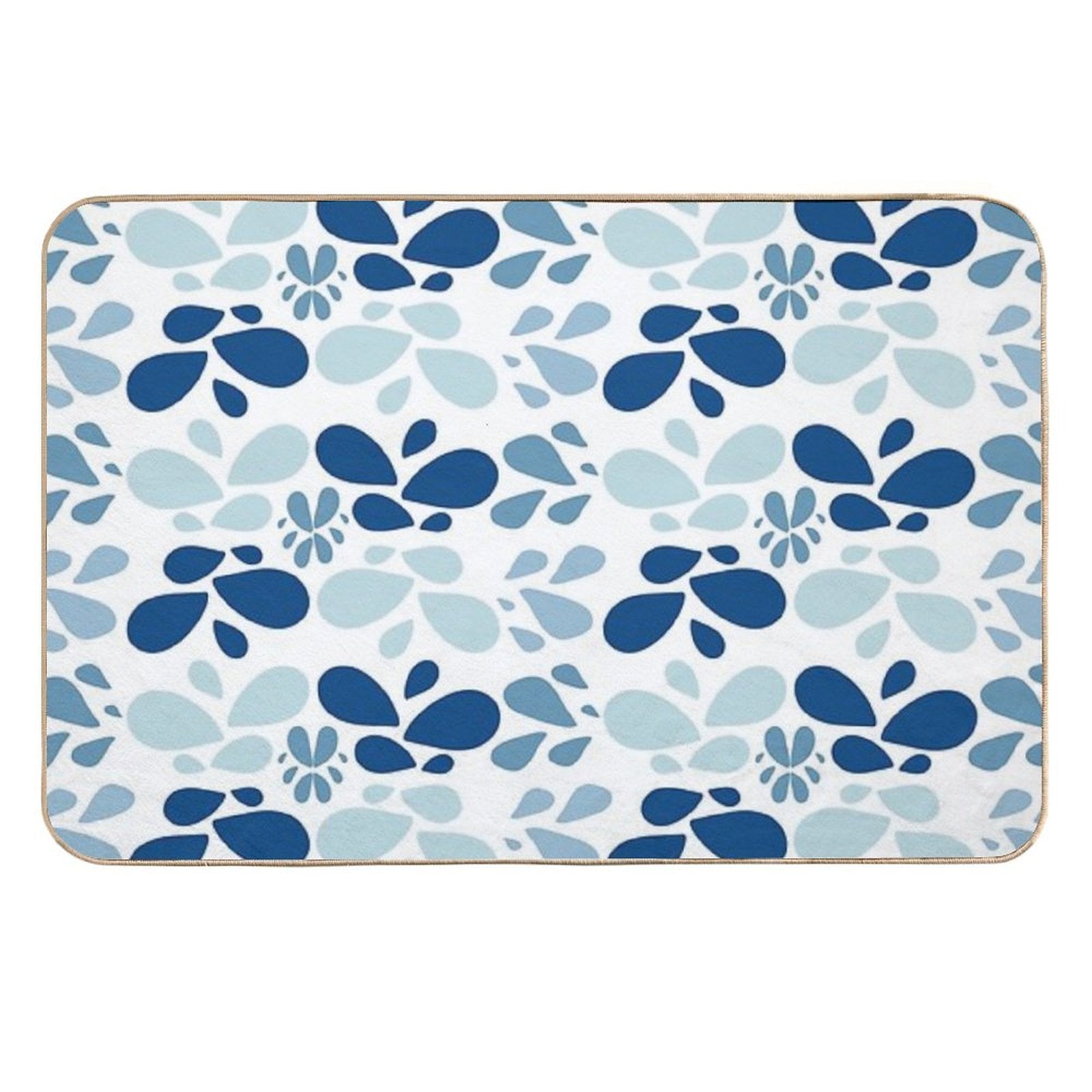 Abstract Blue  Repositionable Bath Mat