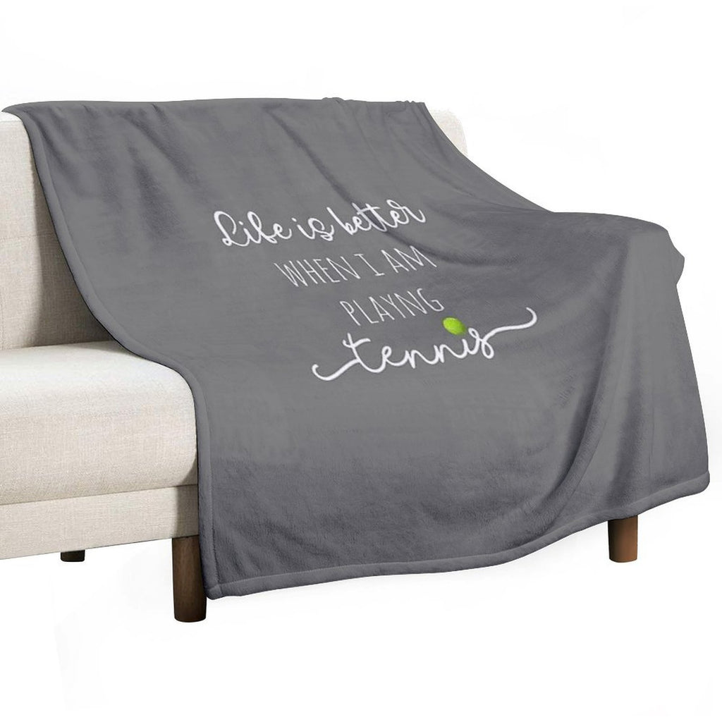 Top Fun Life Is Better with Tennis Design Gift-ready Throw Blanket