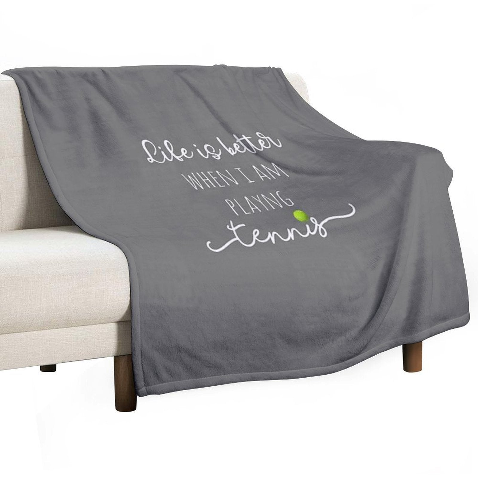 Top Fun Life Is Better with Tennis Design Gift-ready Throw Blanket