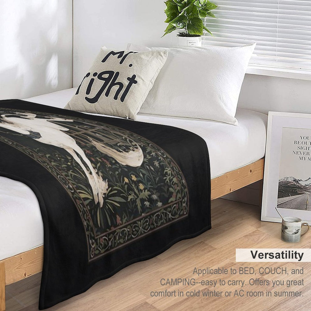 Unicorn Out of Captivity Sustainable Throw Blanket