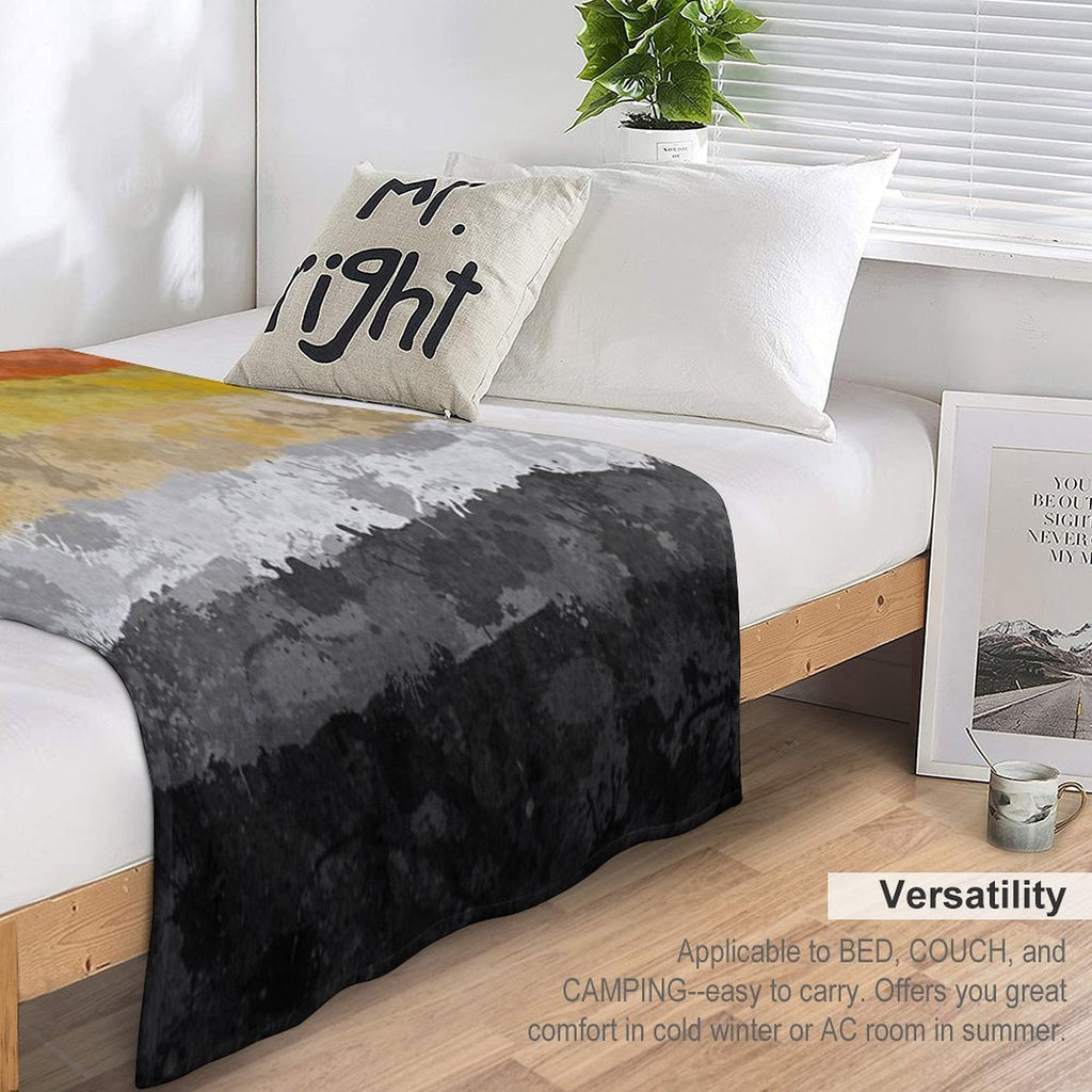 Bear Paint Splatter Flag Wrinkle-free Throw Blanket
