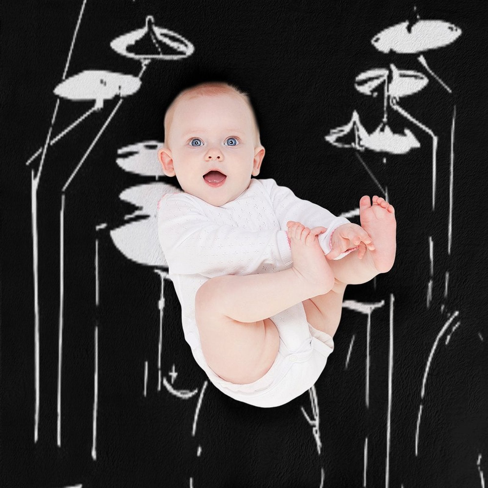 Drum Kit Black And White Versatility Throw Blanket