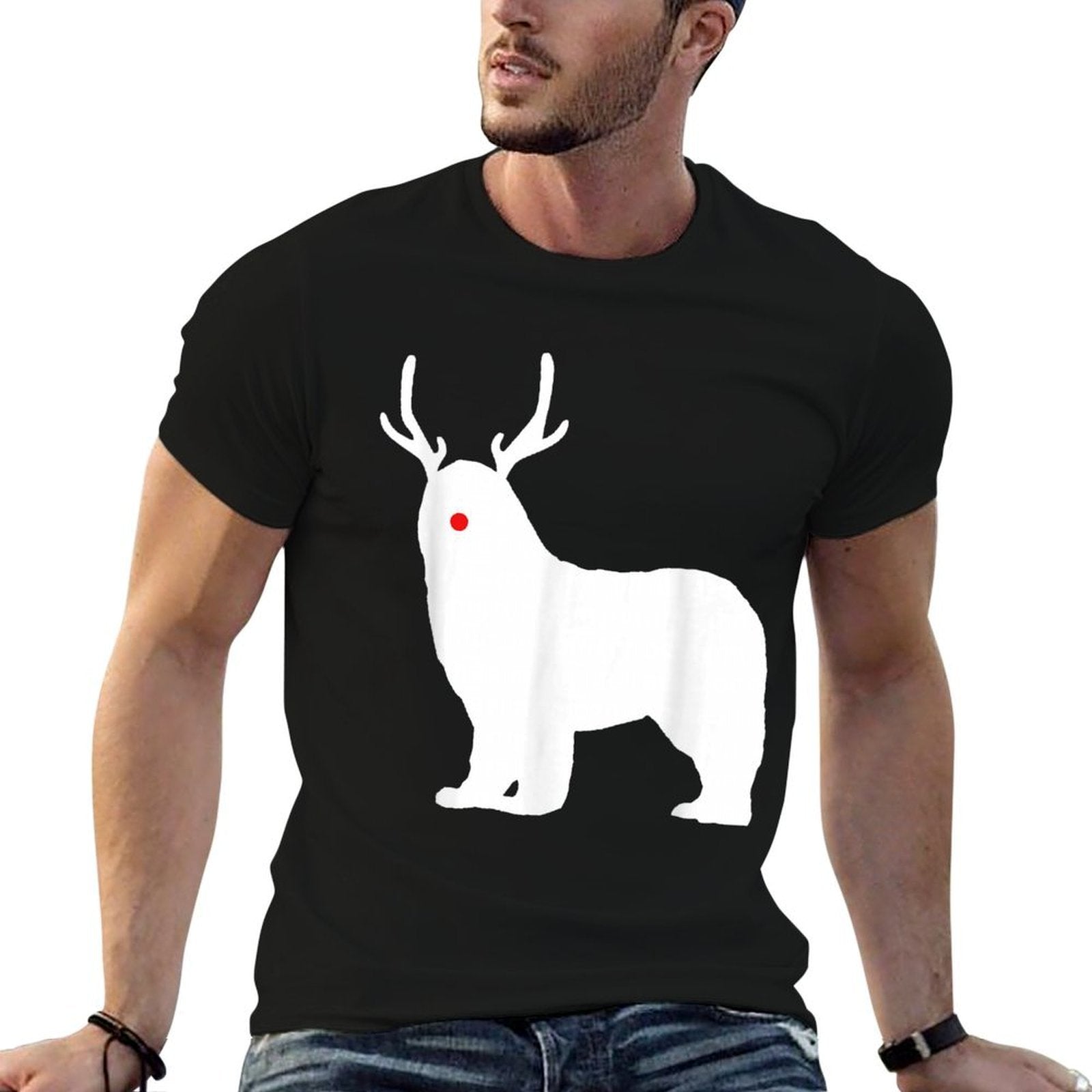 Christmas Newfoundland Reindeer Newfie Dog  High-quality Stitching T-Shirt