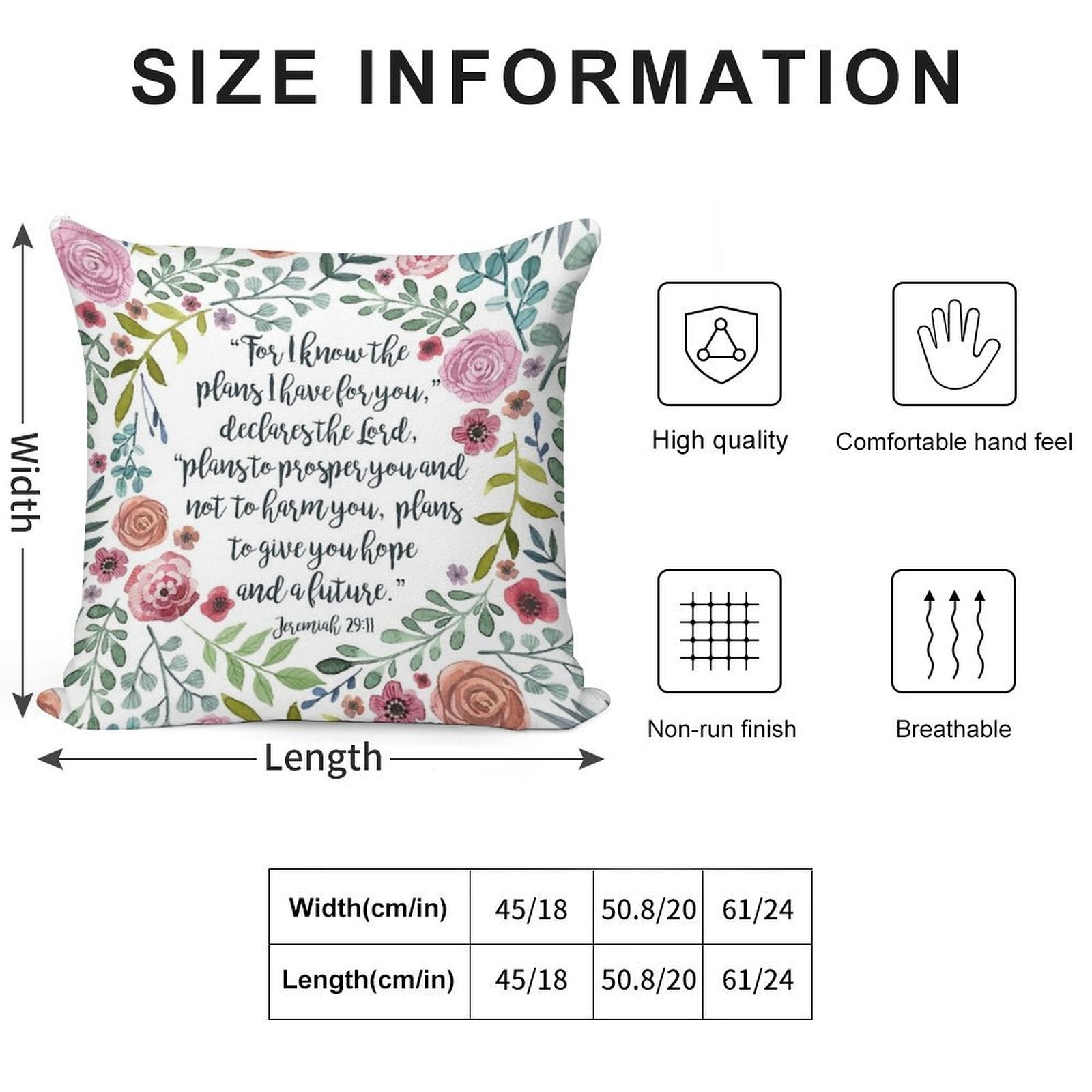 Jeremiah 2911 Soft Fade-Resistant Throw Pillow