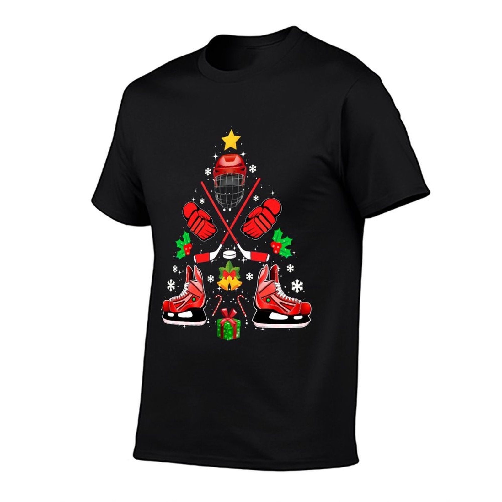 Hockey Equipment Christmas Tree Christmas Hockey  Graphic-printed T-Shirt