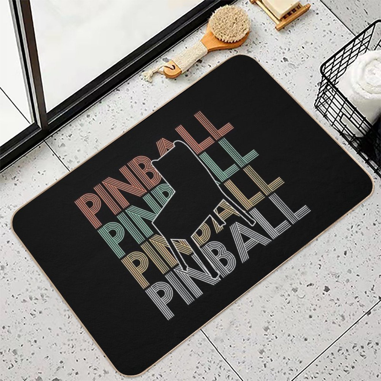Pinball Pinball Machine Vintage  Non-Slip Bath Mat