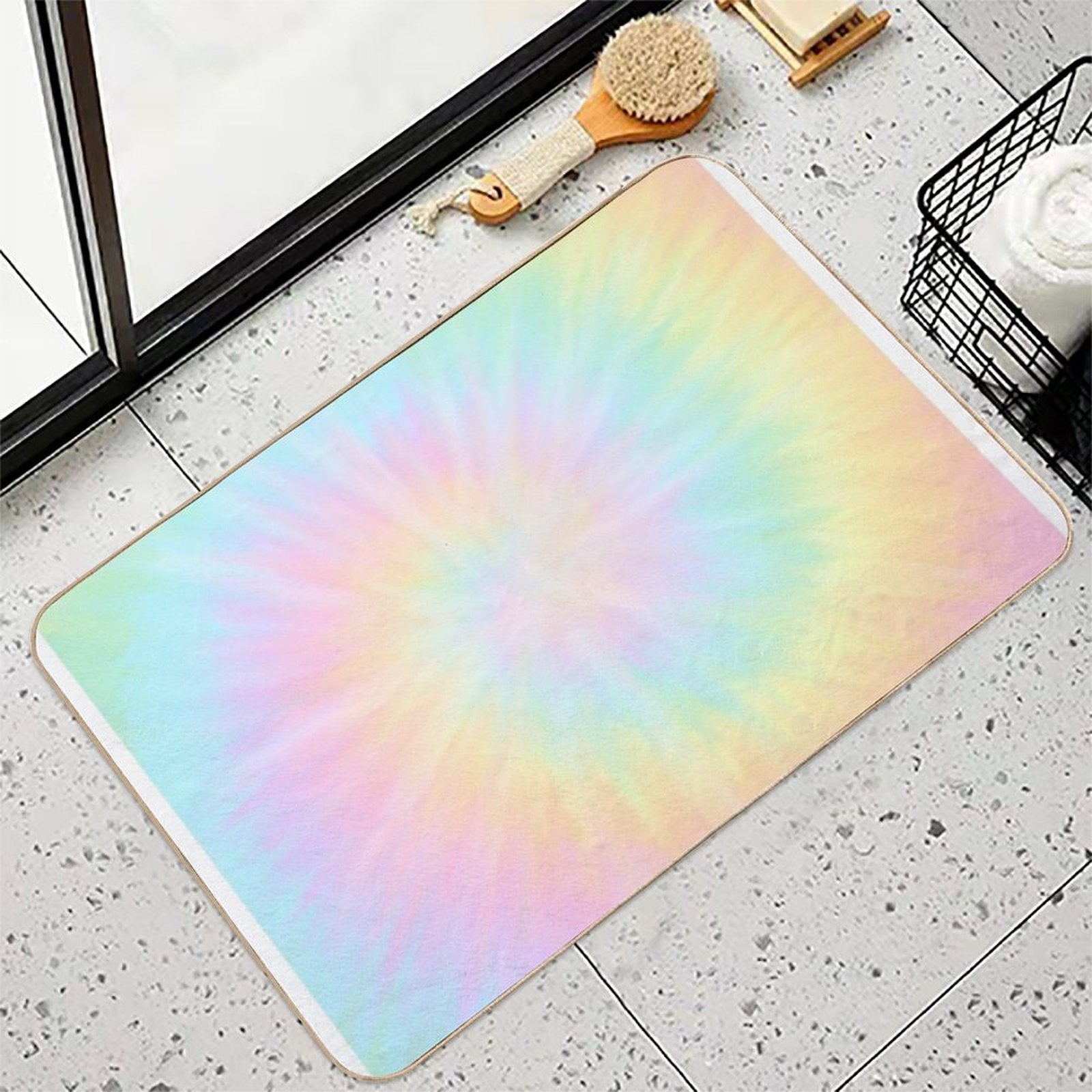 Tie Dye Pastel Wallpaper  Easy To Clean Bath Mat