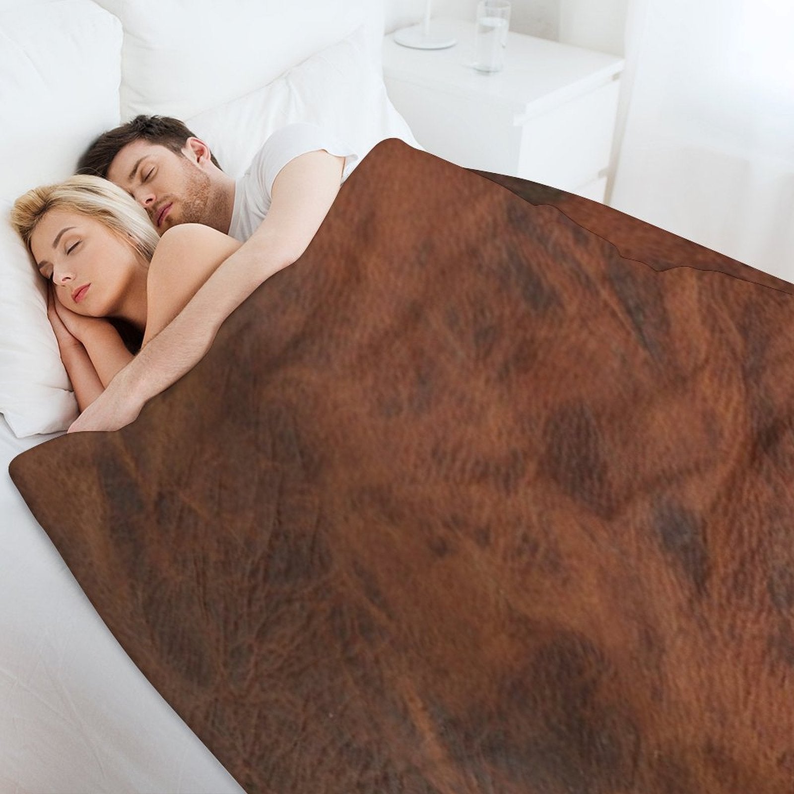 Leather Clouded Pattern Dark Lightweight Throw Blanket