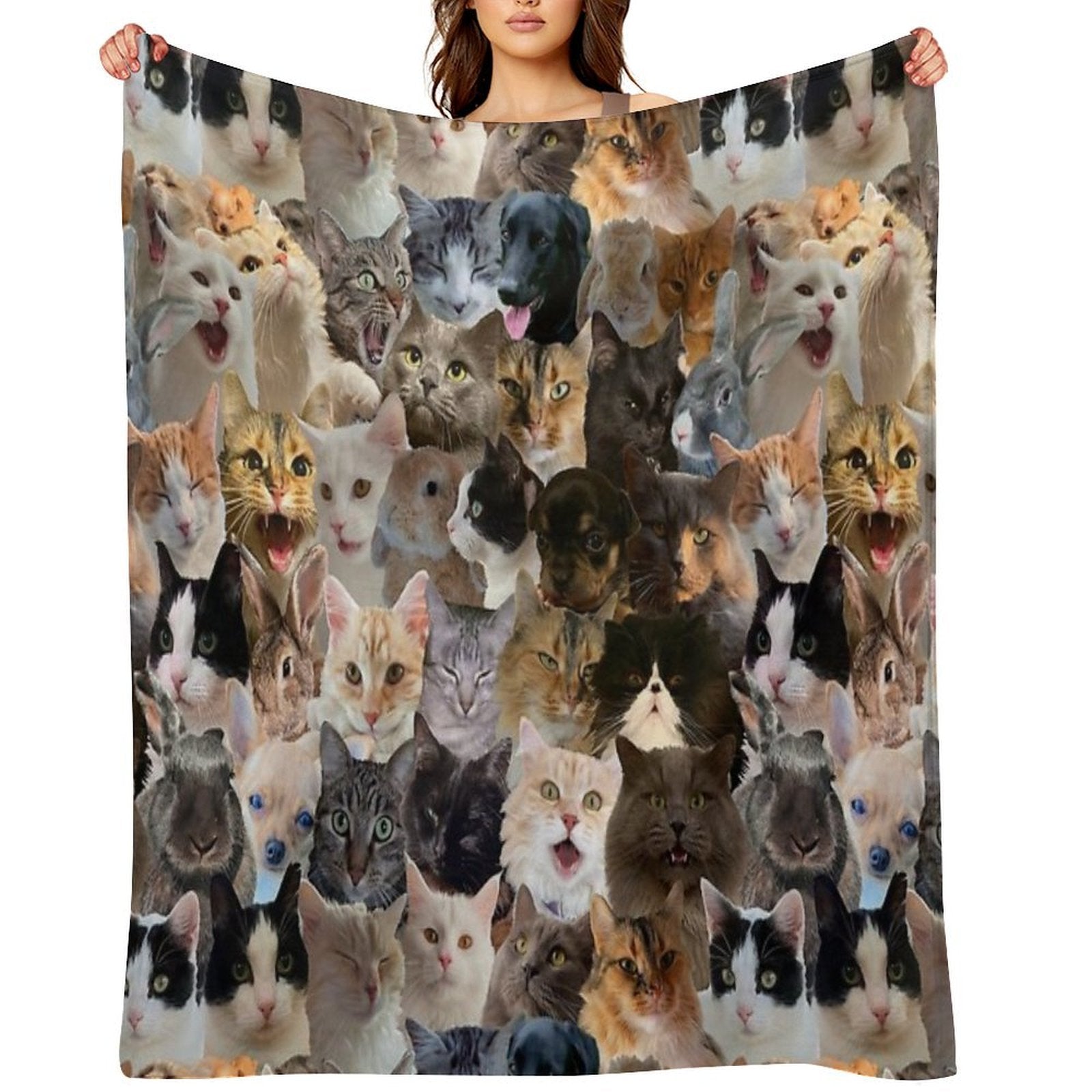 Cute Pets Pattern Compact Throw Blanket