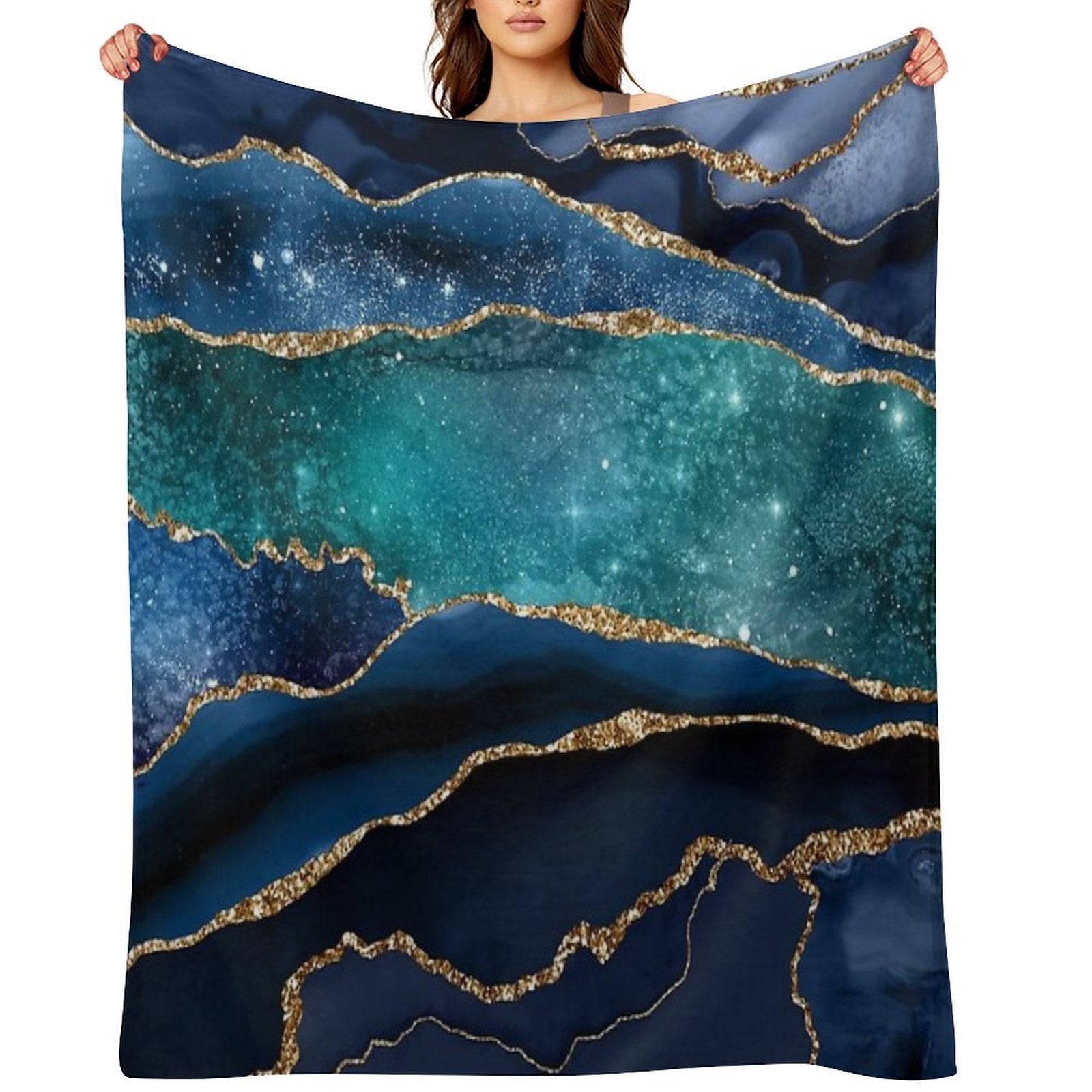 Glamour Milky Way Faux Marble Galaxy Compact Throw Blanket