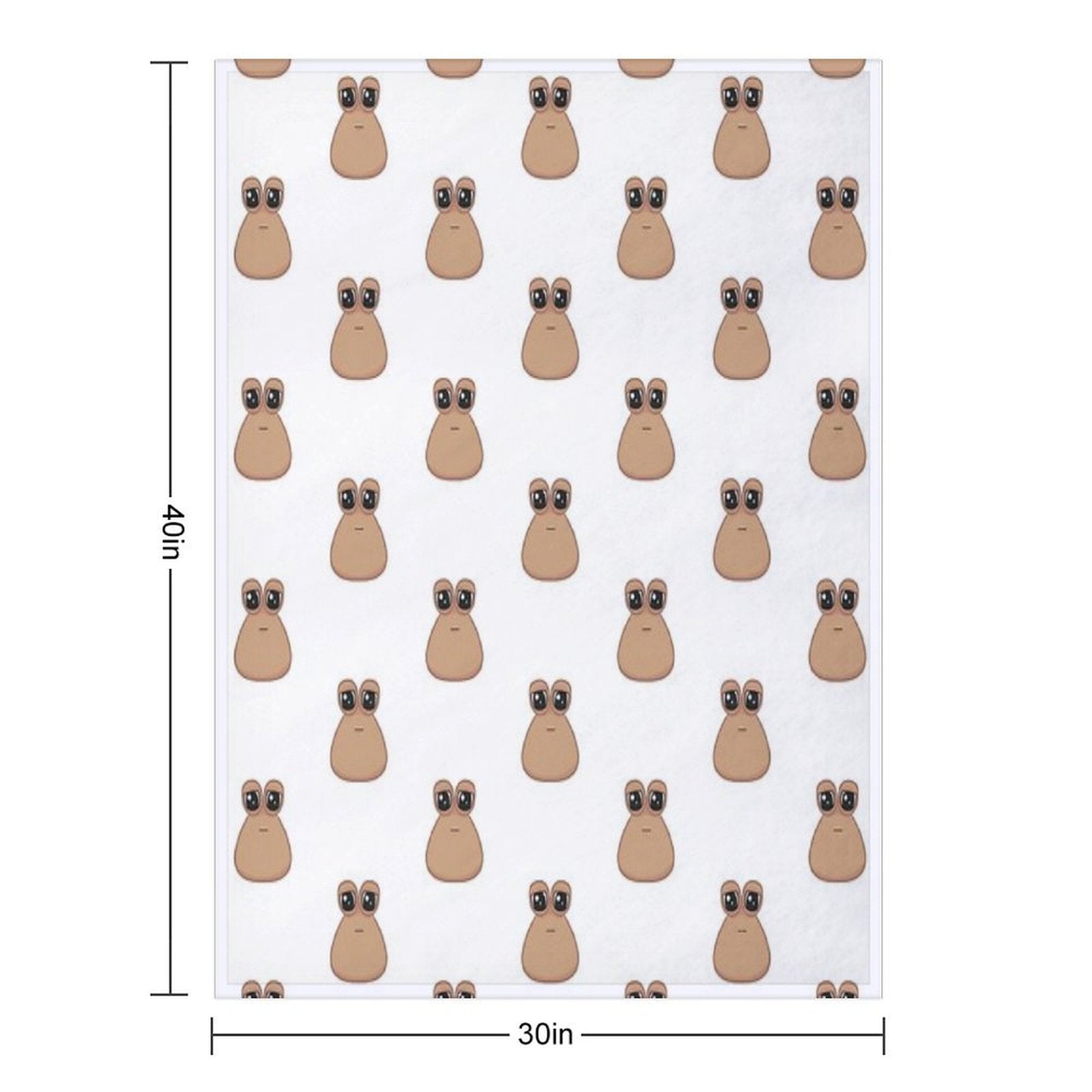 Sad Cute Little Cursed Pou Easy Care Throw Blanket