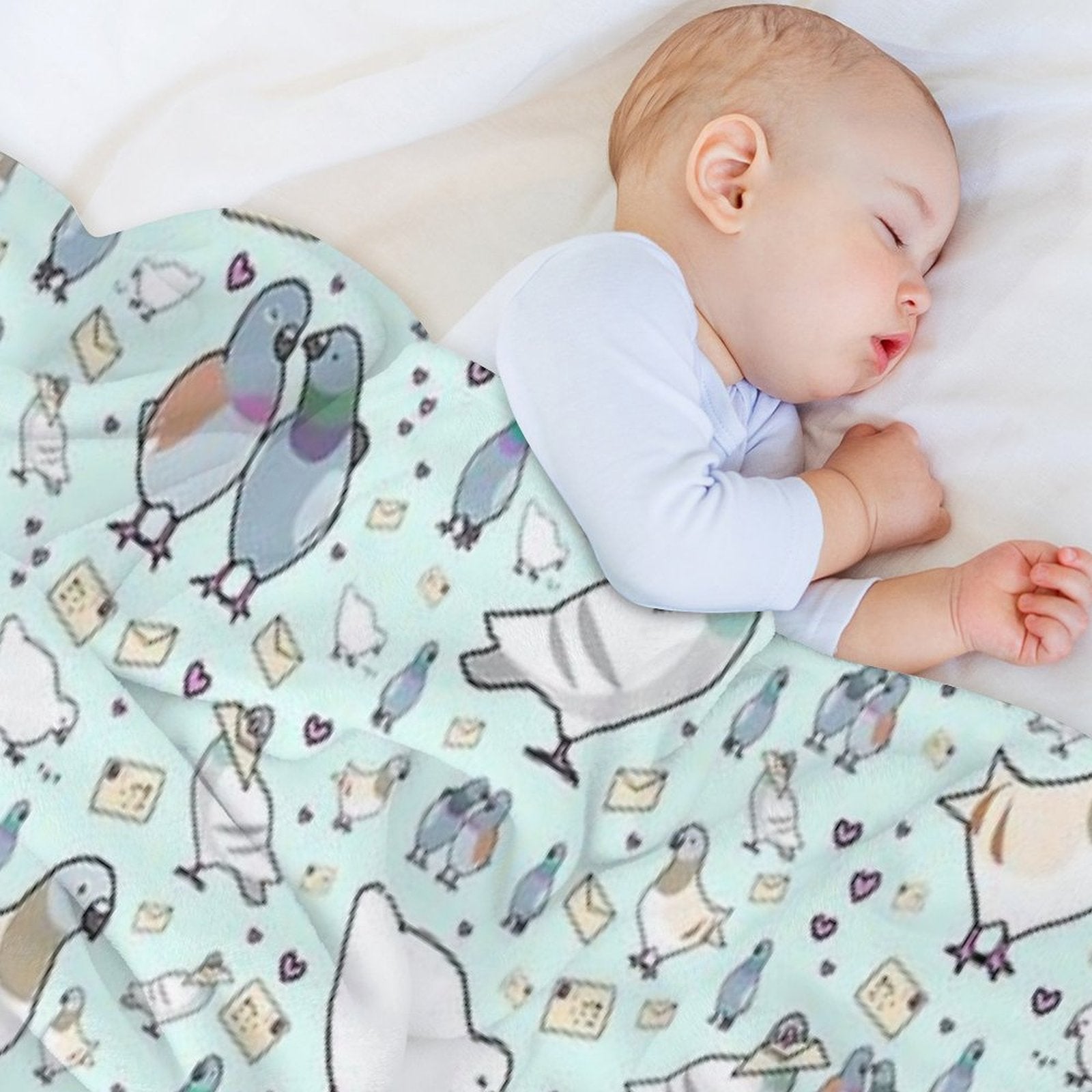 Pigeons Machine-washable Throw Blanket
