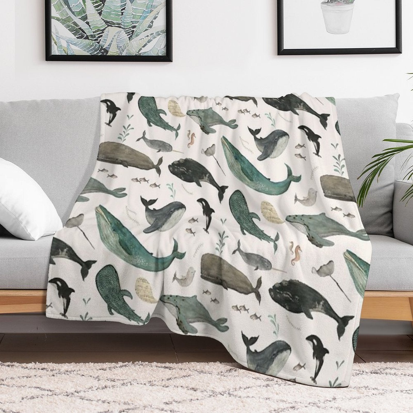 Whale Song Eco-conscious Throw Blanket