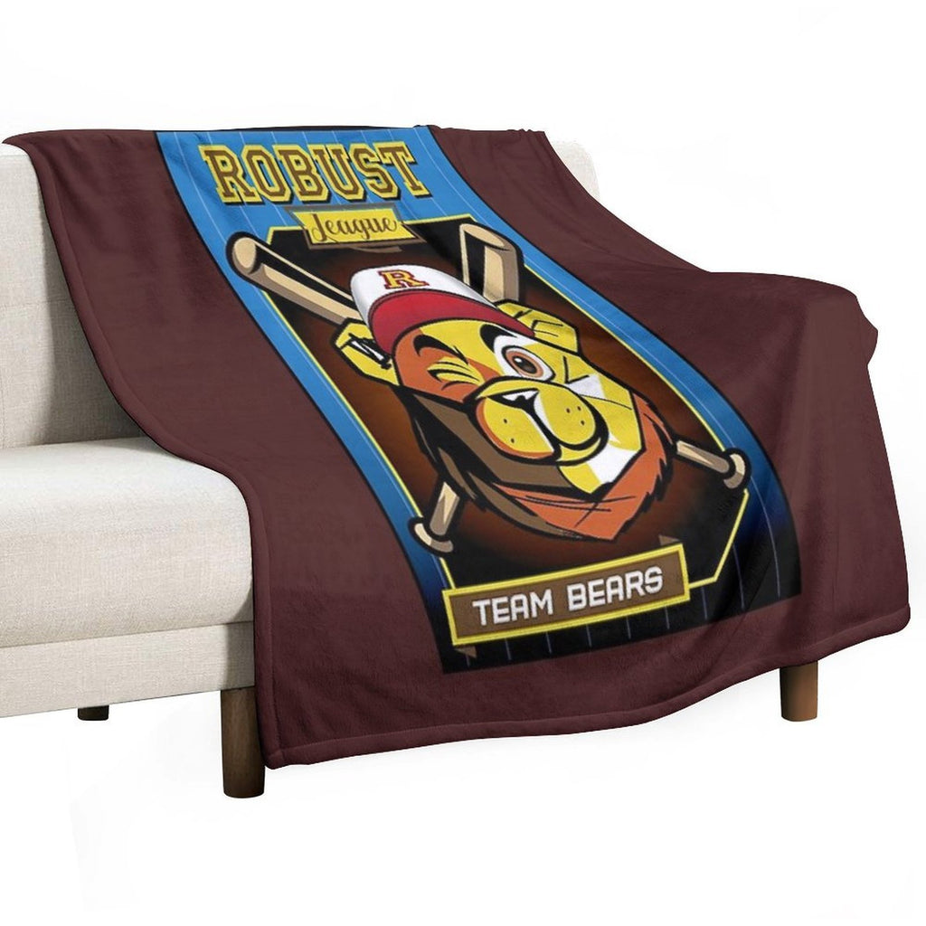 ROBUST BEAR BASEBALL CARD BEARS Machine-washable Throw Blanket
