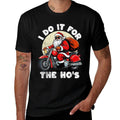 Funny I Do It for The Hos Christmas Biker Santa Motorcycle  Soft T-Shirt