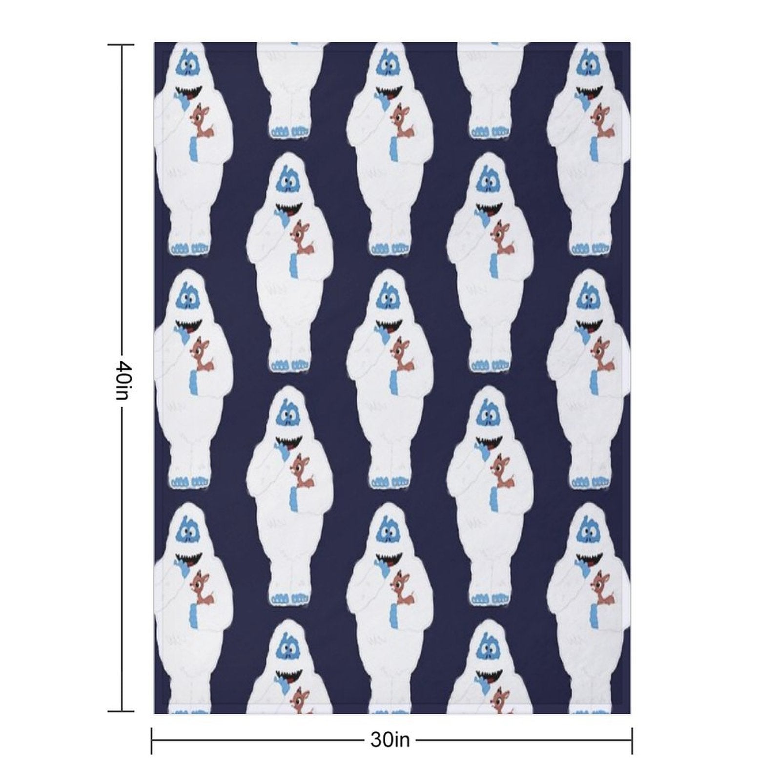 Classic Christmas Abominable Snowman with Rudolph © GraphicLoveShop Eco-conscious Throw Blanket