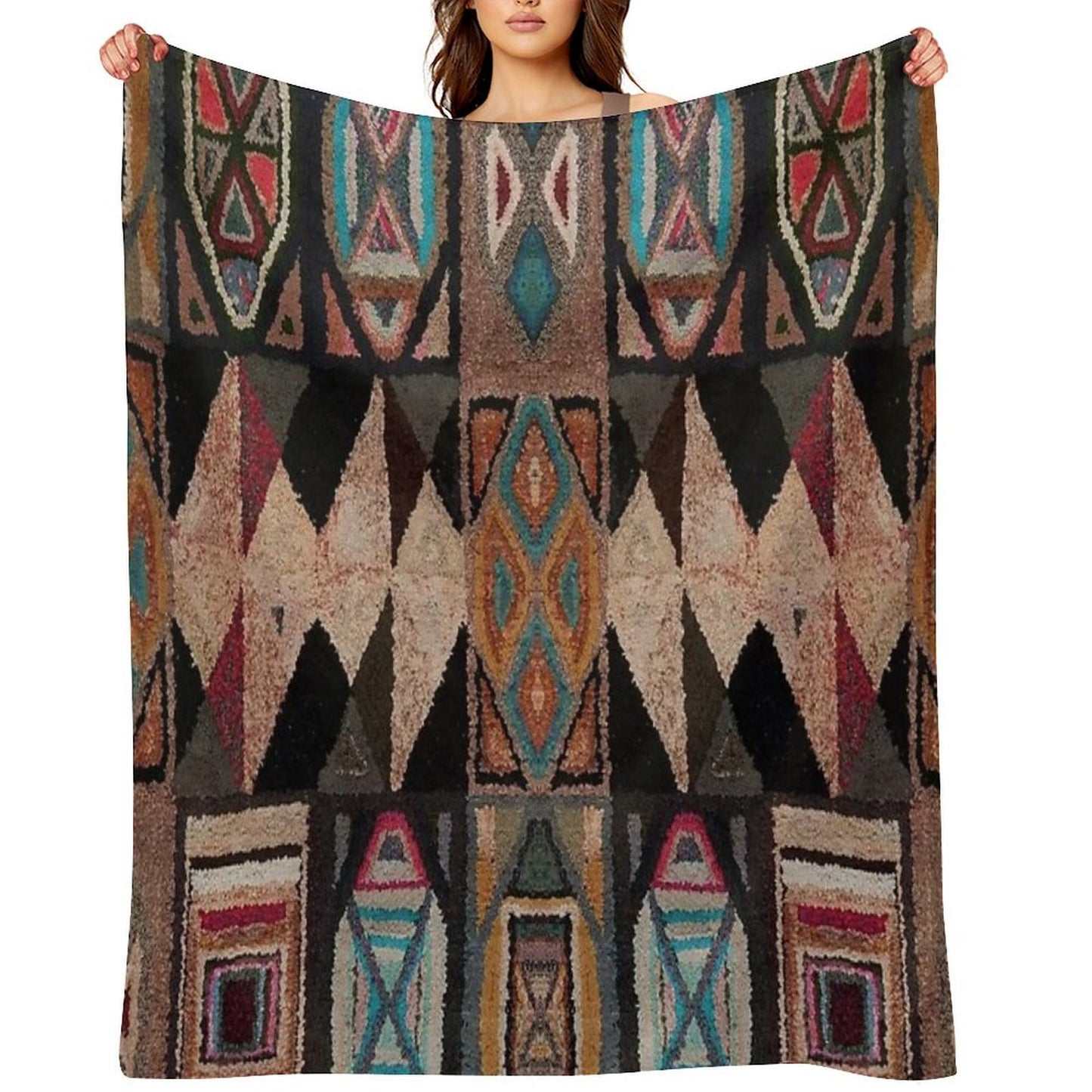 Abstract Bohemian Design Durable Throw Blanket