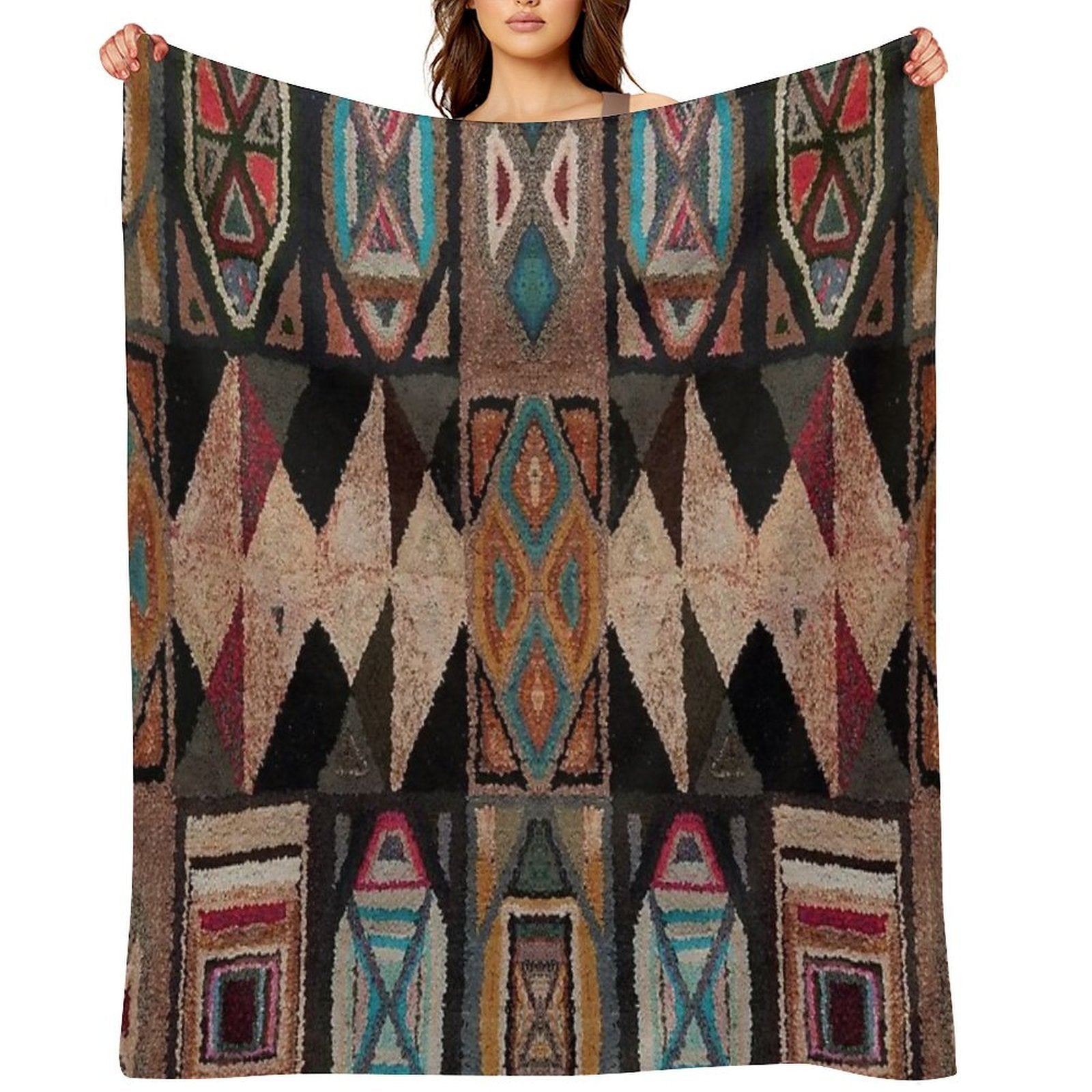 Abstract Bohemian Design Durable Throw Blanket