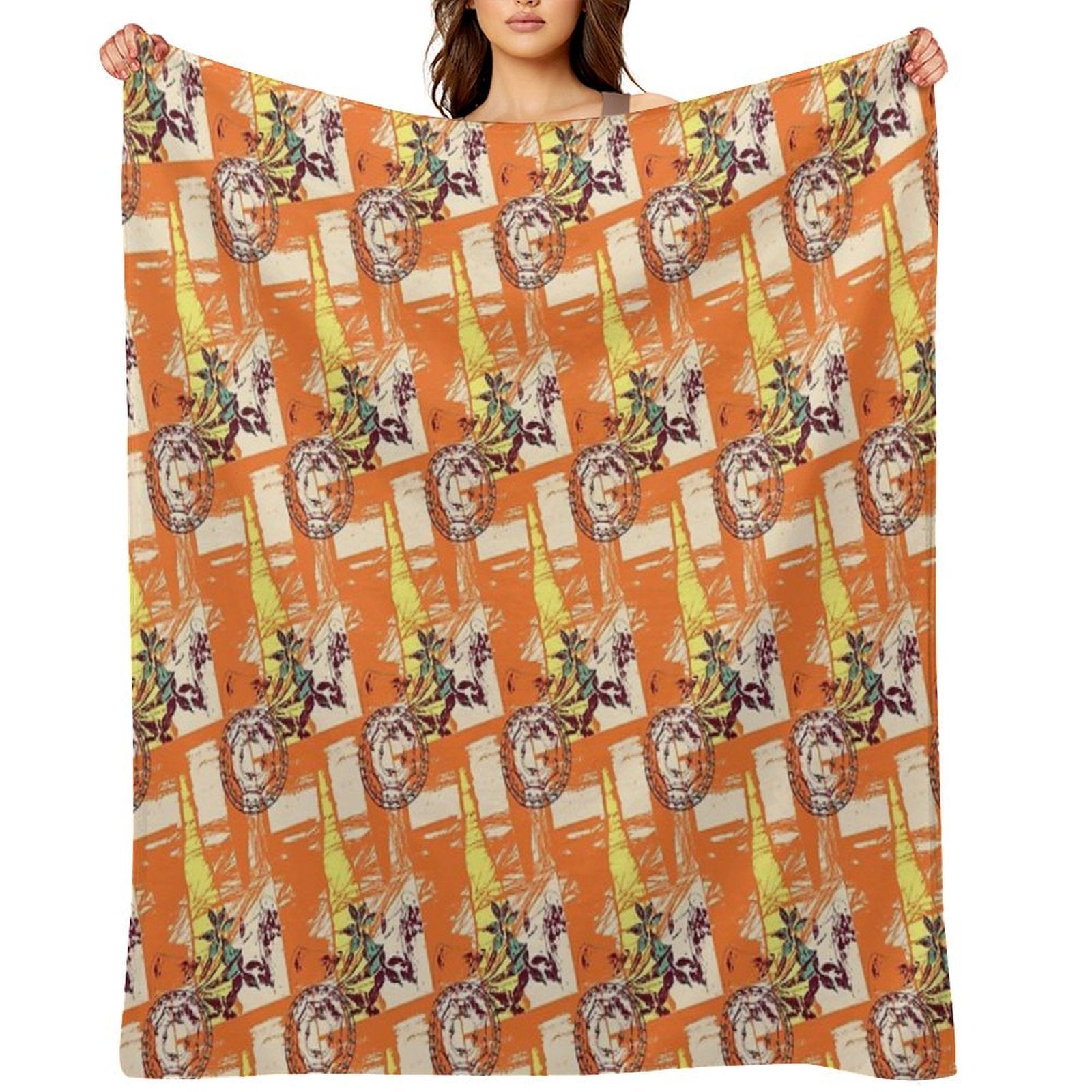 Abstract Flower Pattern Quick-dry Throw Blanket