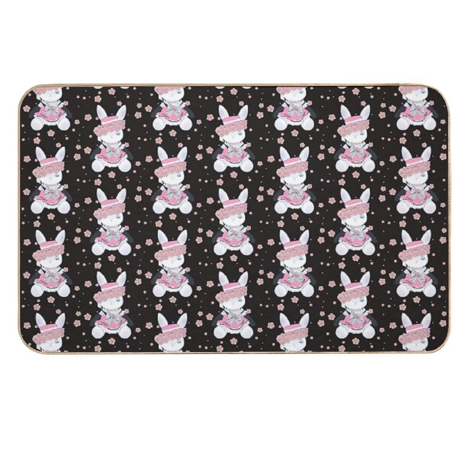 Rabbit (girl) Ciel (black)  Repositionable Bath Mat