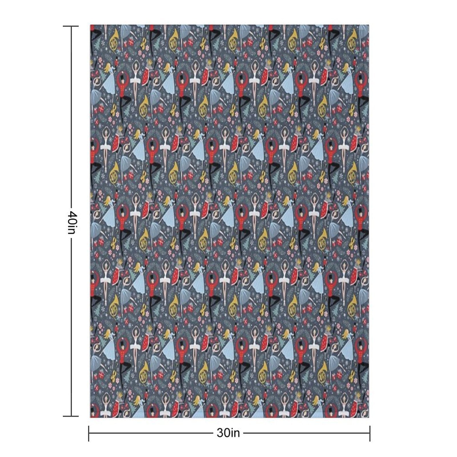 Clara's Nutcracker Ballet Repeat by Robin Pickens Sustainable Throw Blanket