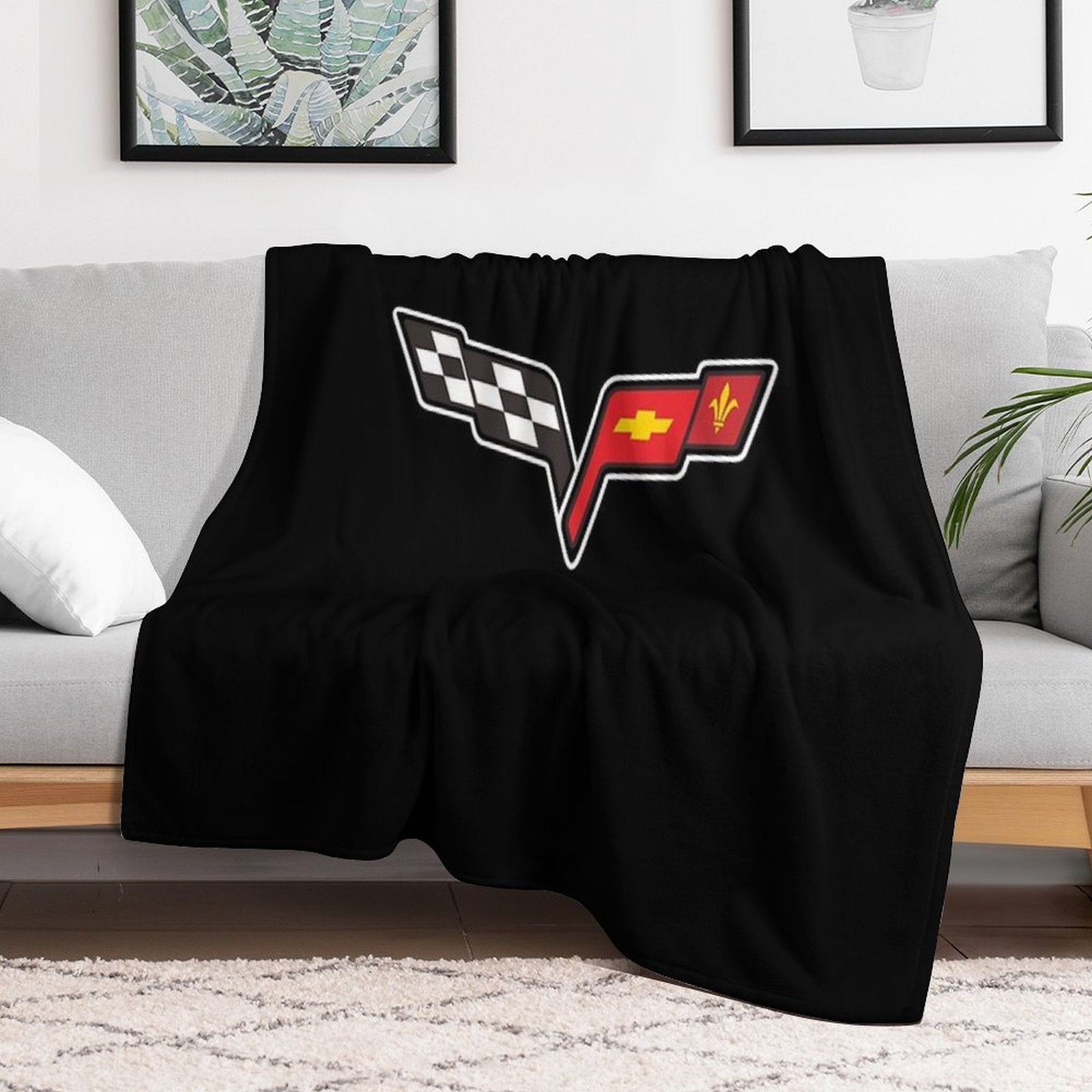 Best of Corvette Hi Emblem All-season Throw Blanket