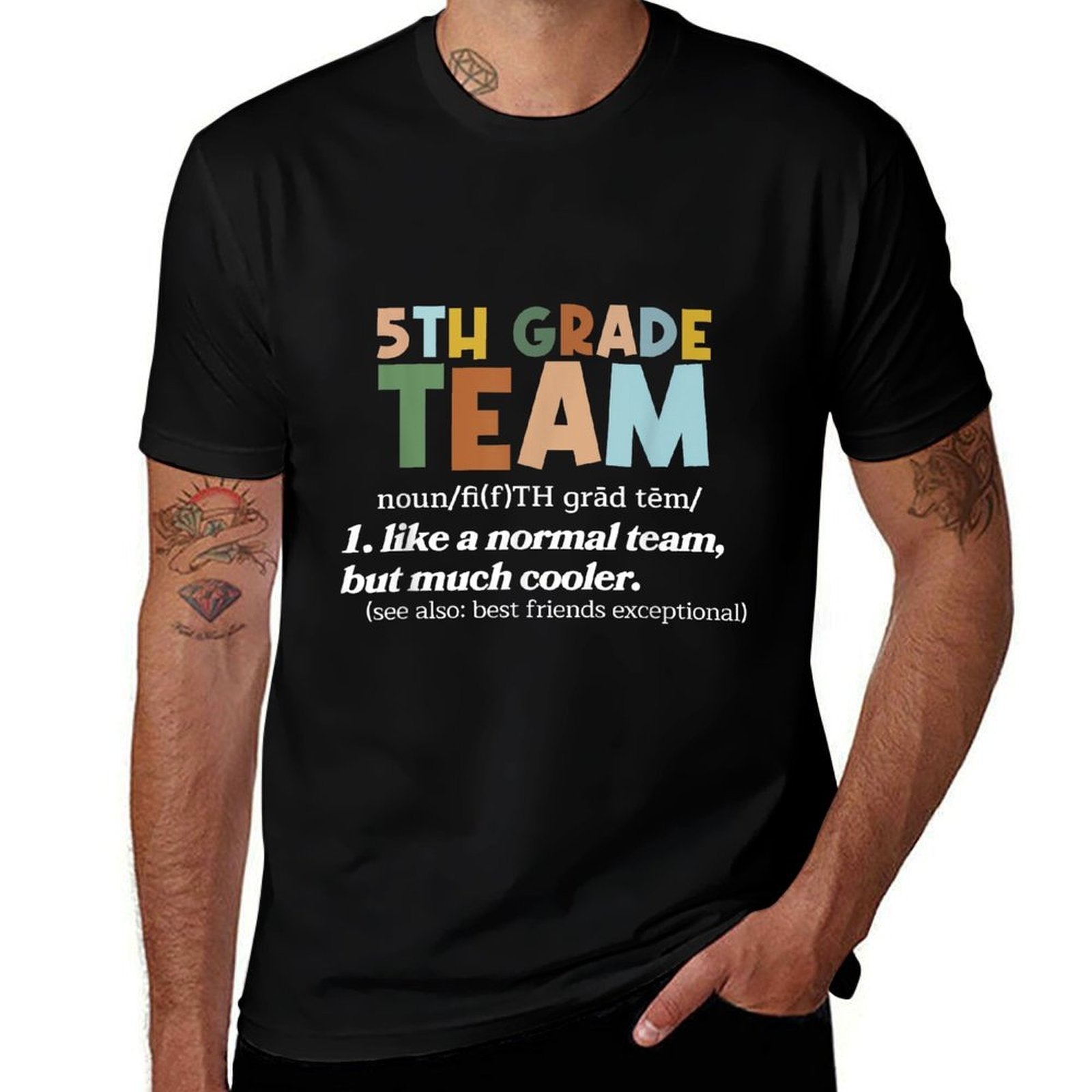 5TH Grade Team Teacher Like A Normal Team Fifth Grade  Oversized Silhouette T-Shirt