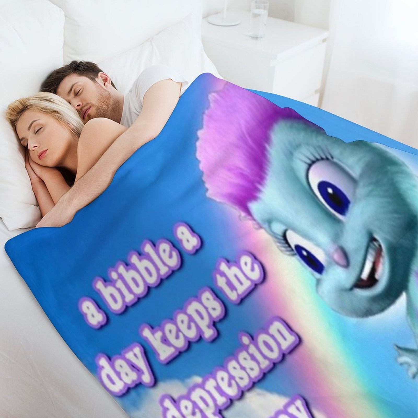 A Bibble A Days Keeps The Depression Away Plush Throw Blanket