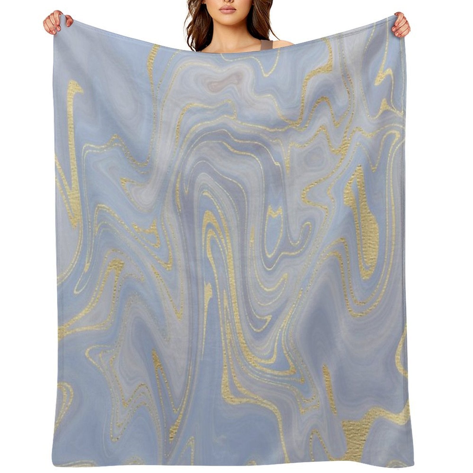 Blue Marble Swirls Versatility Throw Blanket
