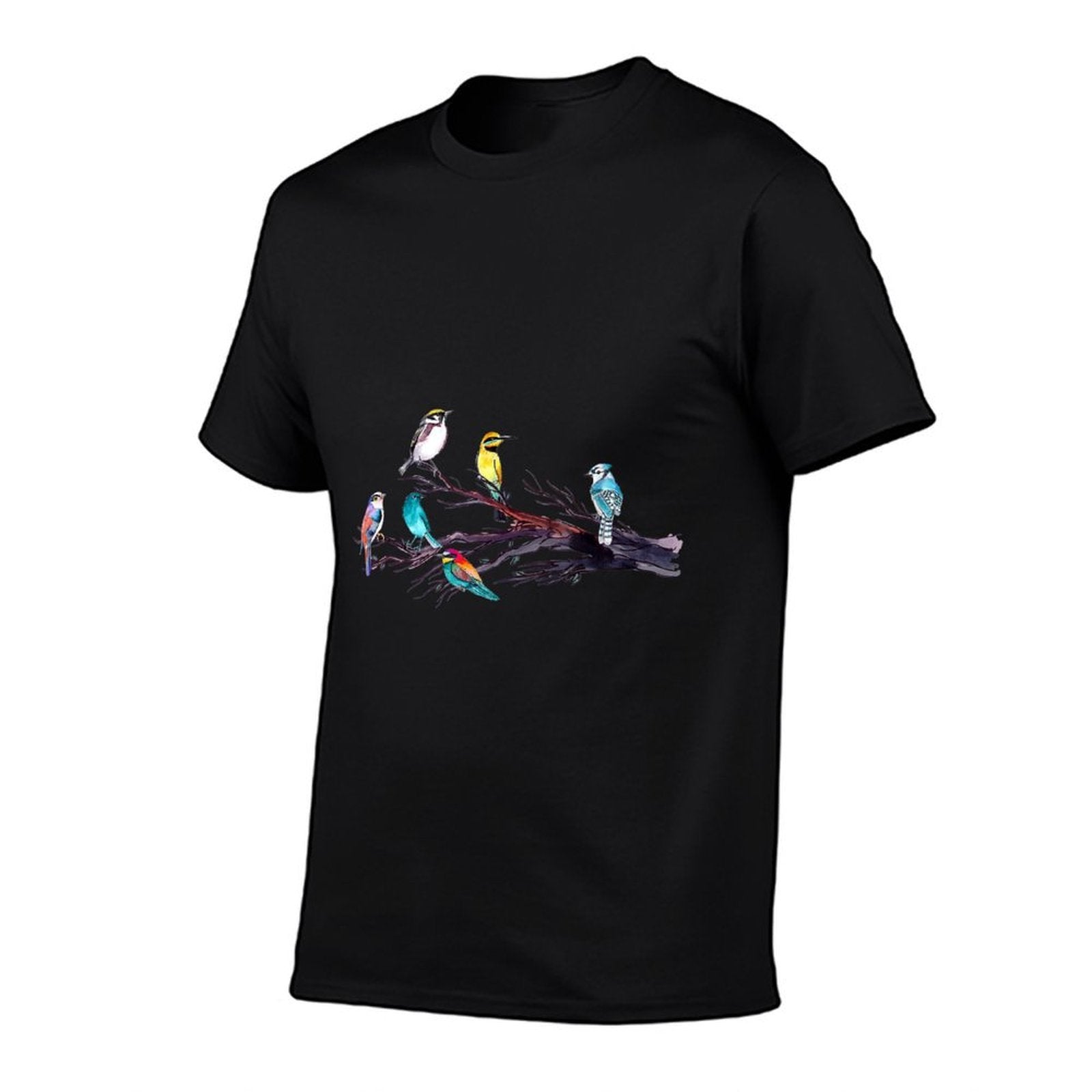 Bird Watching Birder Bird Lover Birds Perched On Tree Branch  Odor-resistant T-Shirt