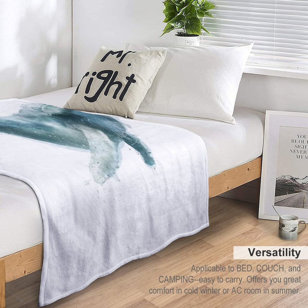 Humpback Whale Wrinkle-free Throw Blanket